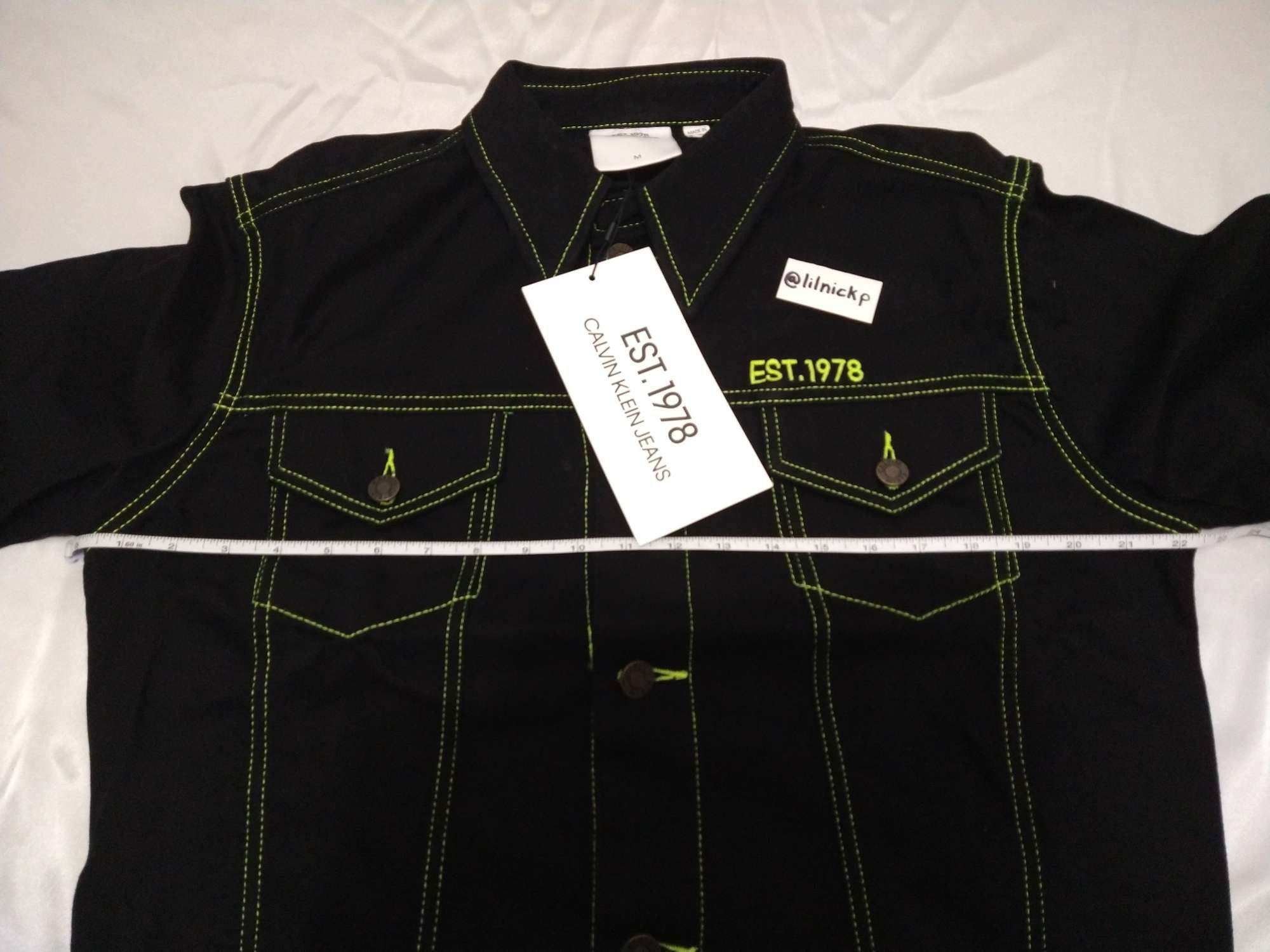 Calvin Klein 205W39NYC EST. 1978 Black Hole Denim Trucker Jacket Size US M / EU 48-50 / 2 - 4 Thumbnail