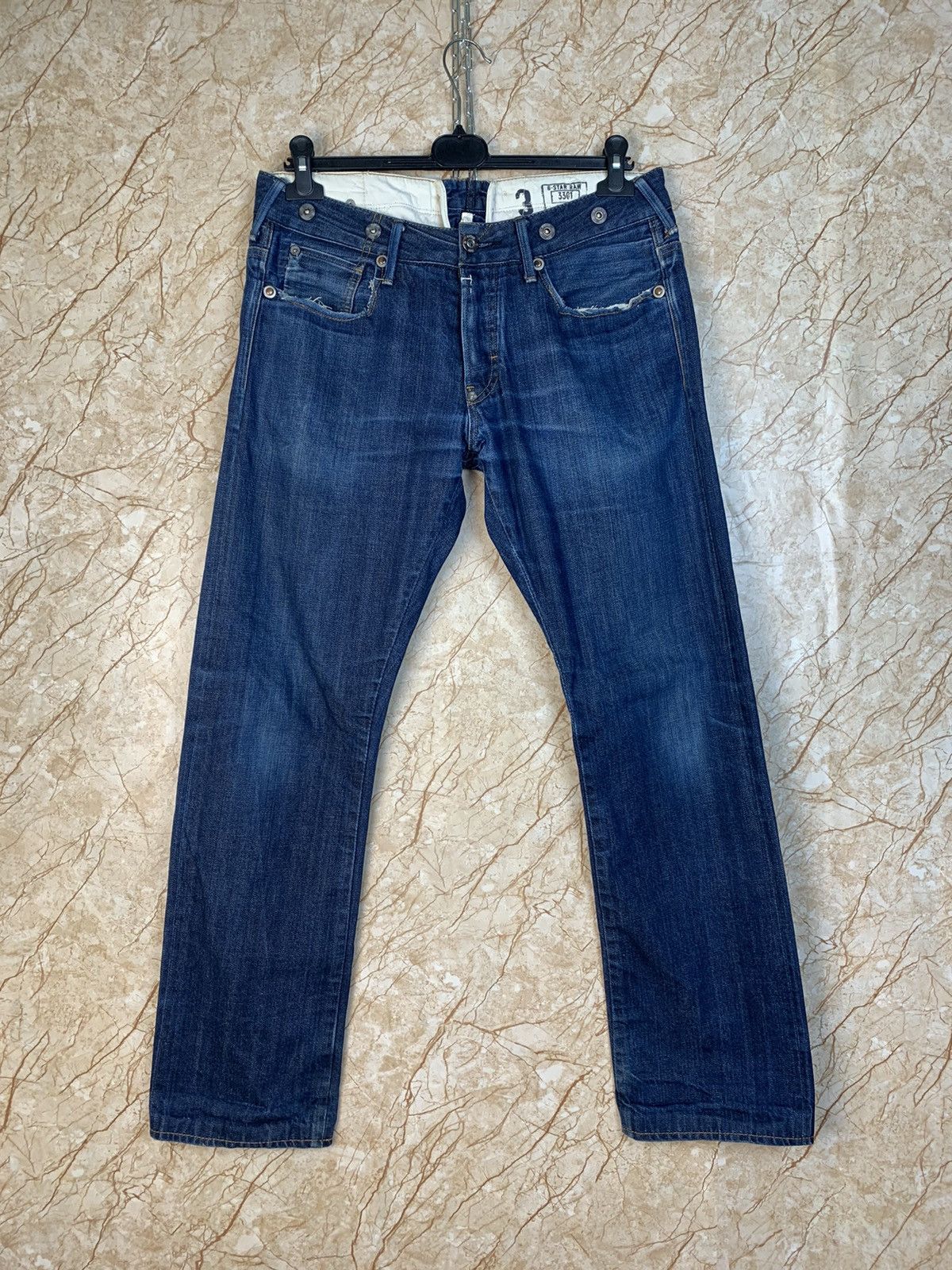 G-Star Lumber Narrow Handcrafted Buckle Back Selvedge Denim Jeans Size US 31 - 2 Thumbnail
