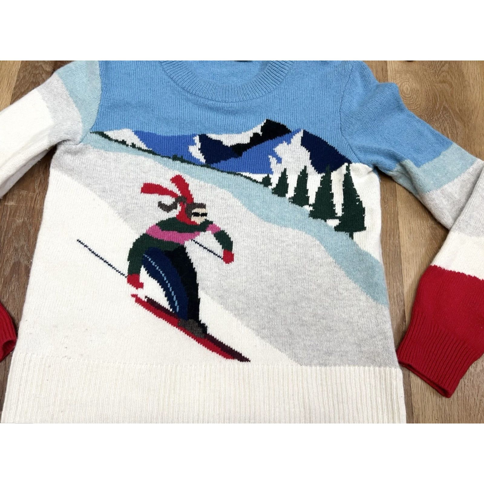 Faherty Faherty Sweater Women XS Crew Neck Wool Blend Multicolor Mountain Coaster Skier" Size XS / US 0-2 / IT 36-38 - 2 Thumbnail