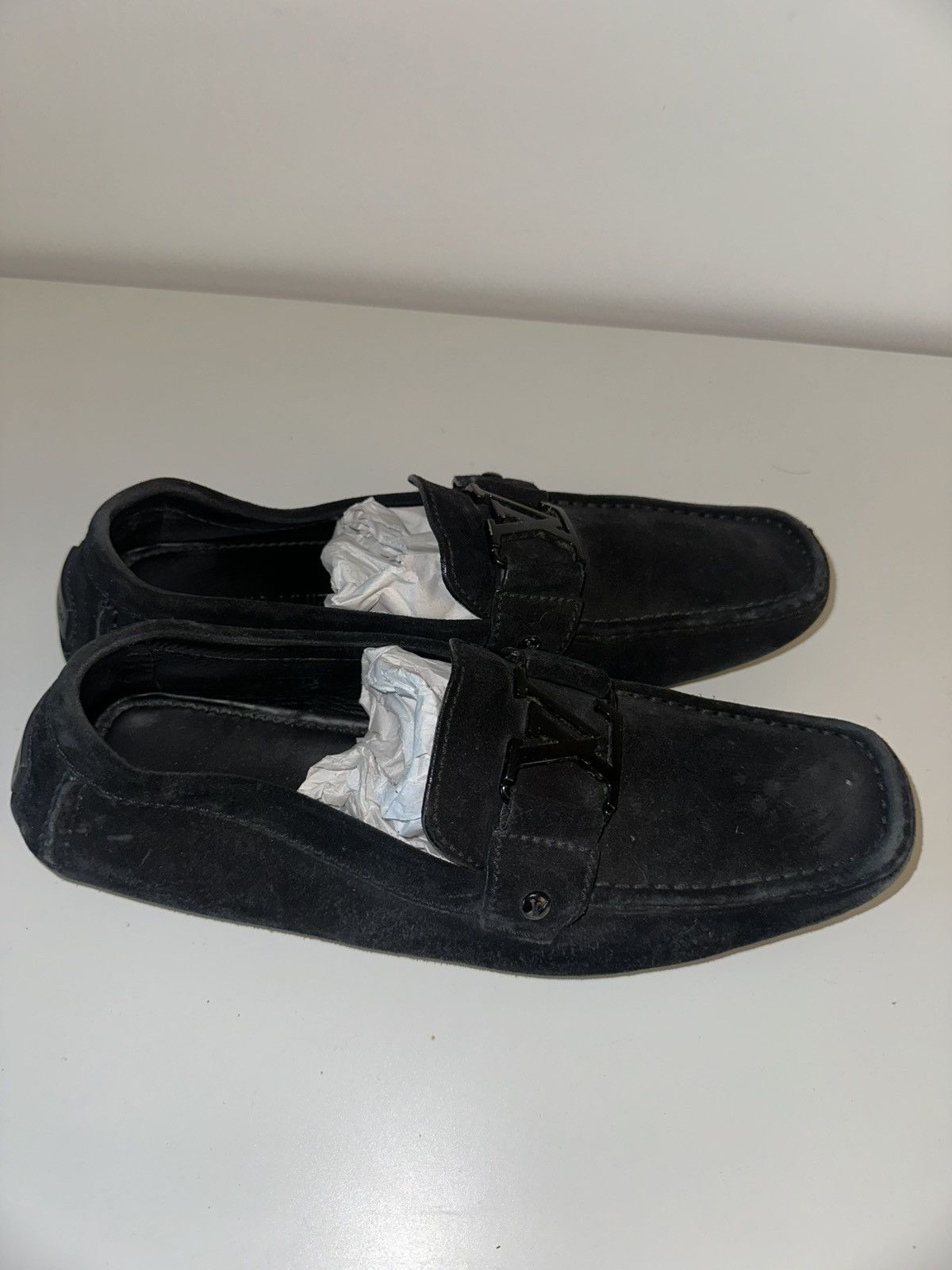 Louis Vuitton Louis Vuitton Black Suede Flat Loafer Size US 9 / EU 42 - 3 Thumbnail