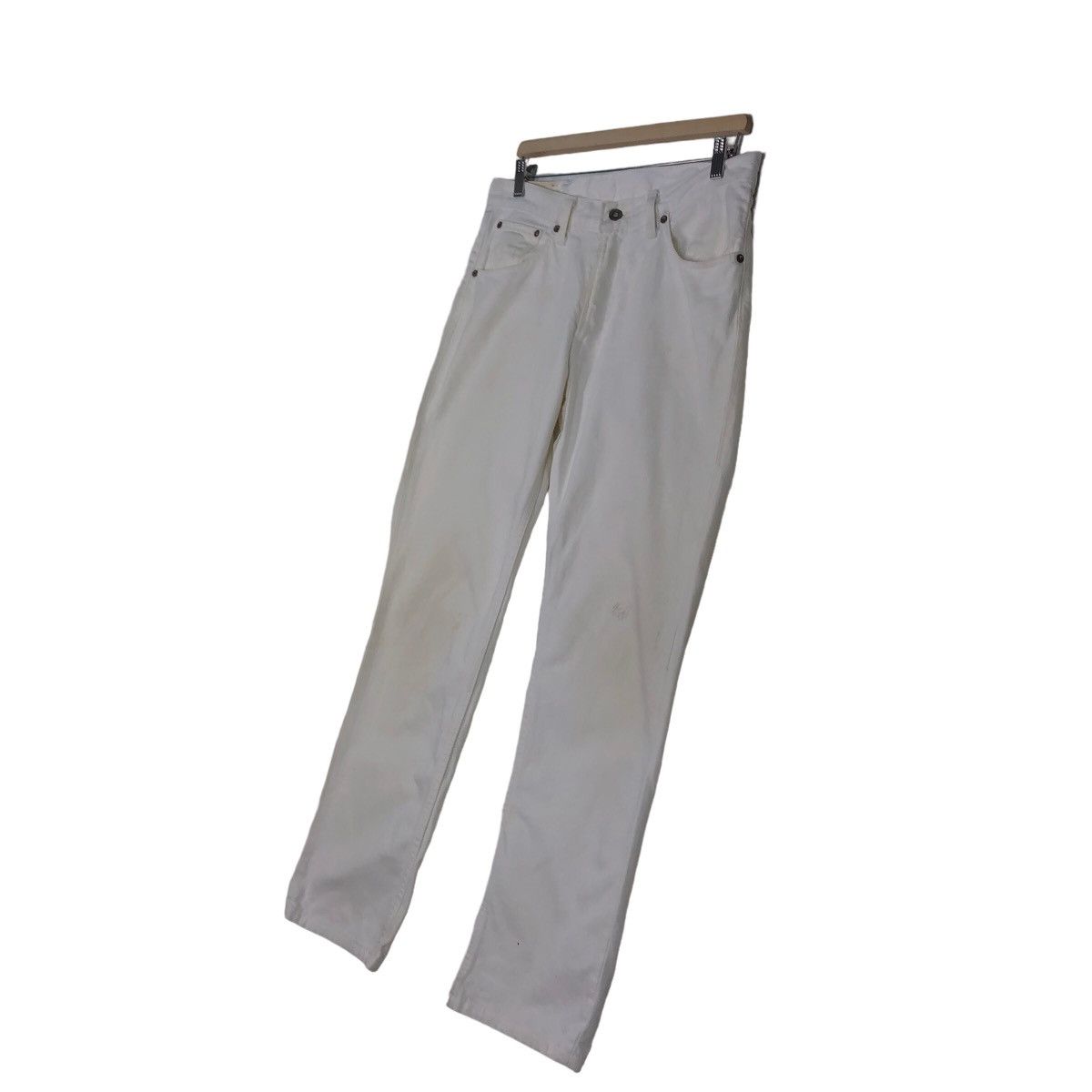 Levi's 🔥Used Stain Vintage Levis White Denim Jeans Size US 34 / EU 50 - 2 Thumbnail