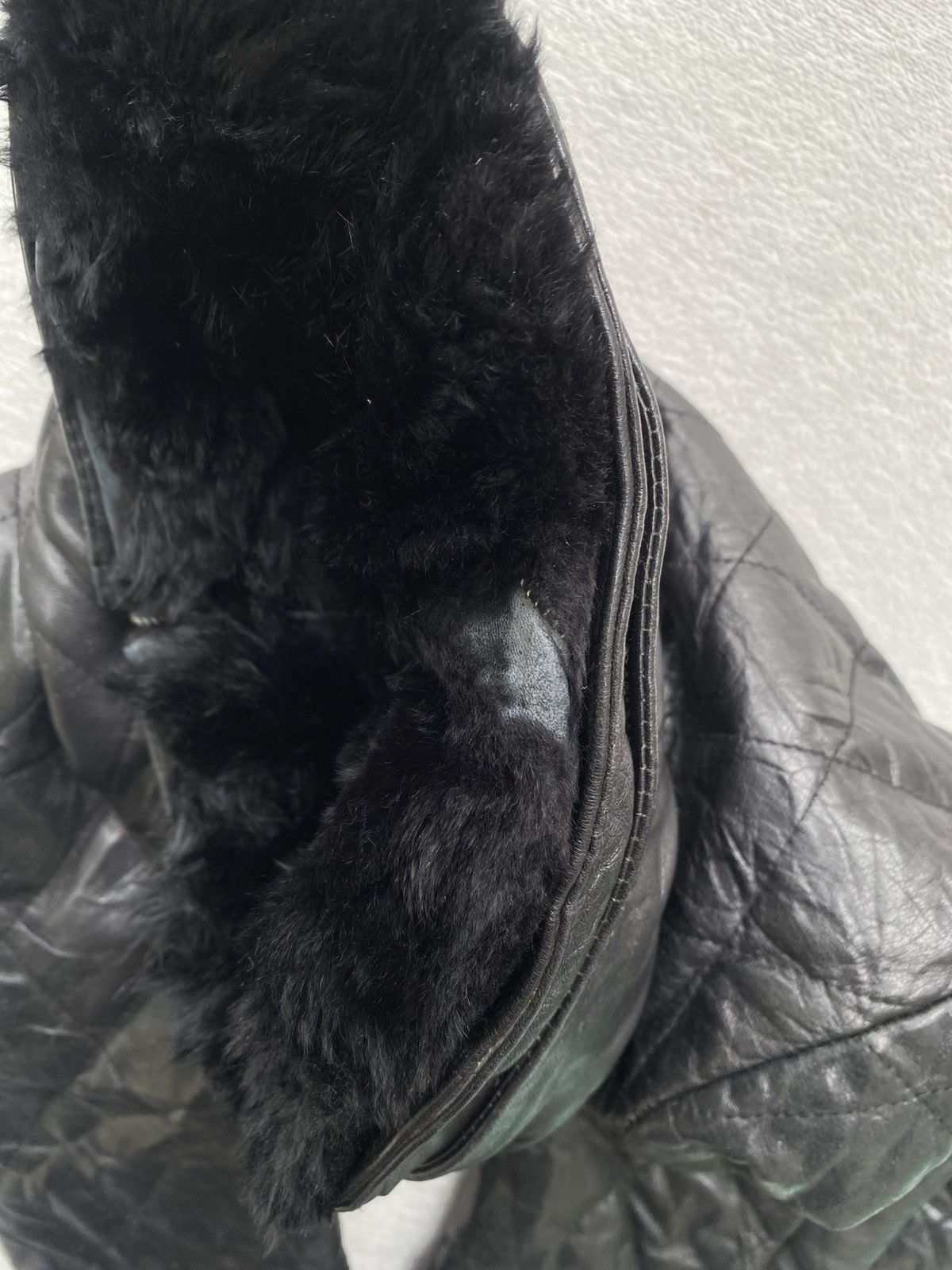Japanese Brand 2000s Galicia / Galicie- Bono Fur Quilted Leather Jacket Size S / US 4 / IT 40 - 15 Thumbnail