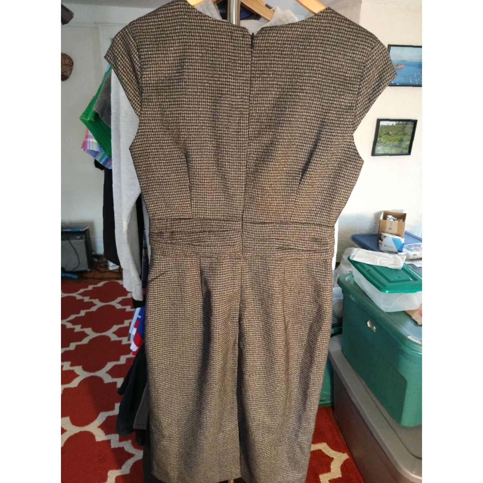 Banana Republic VINTAGE Banana Republic Women's Dress Size 2 Sleeveless Hi-Low Checkered Black Gray Size XS / US 0-2 / IT 36-38 - 4 Thumbnail