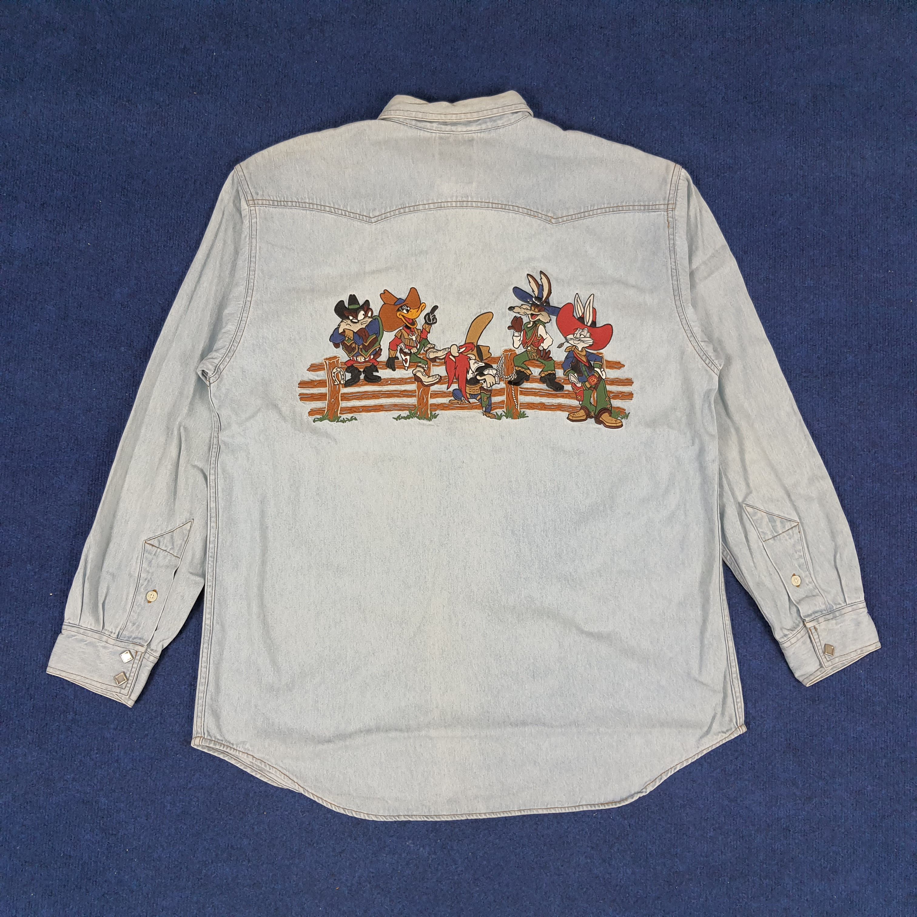 Vintage × Warner Bros Vintage Wild West Looney Tunes Classics Embroidered Shirt Size US L / EU 52-54 / 3 - 1 Thumbnail
