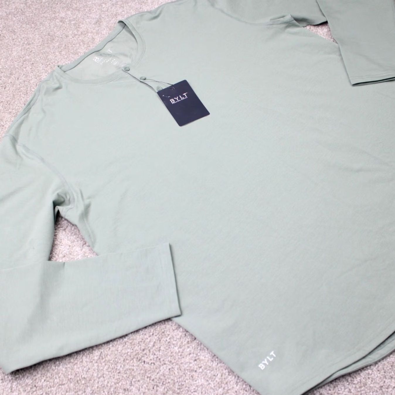 Vintage BYLT Shirt Mens 2XL Green Henley XL NWT Long Sleeve Stretch Pullover T-Shirt Sportsman Classic Cotton Polyester Spandex Relaxed Fit Size US XXL / EU 58 / 5 - 4 Thumbnail