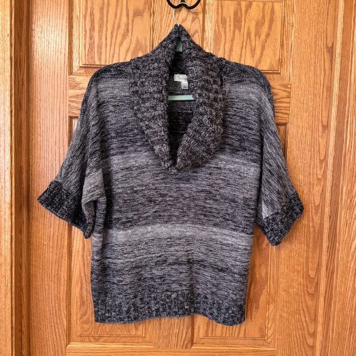 Other dressbarn Sweater Poncho Top Womens XL Gray Black Space Dye Size XL / US 12-14 / IT 48-50 - 1 Thumbnail