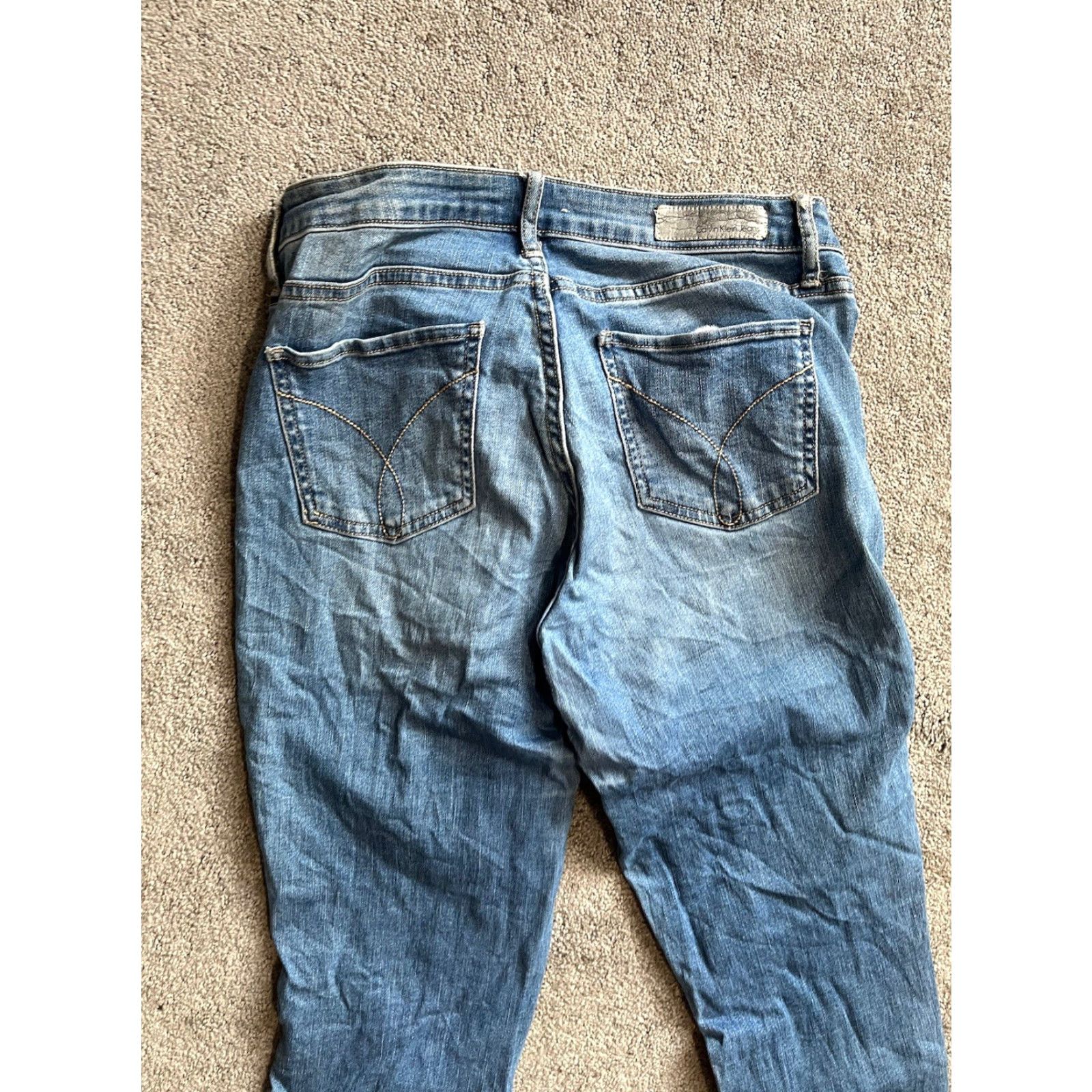 Calvin Klein Calvin Klein Jeans Womens Jeans High Rise Skinny 28x27 Blue Denim Pockets Logo 90s? Size 28" / US 6 / IT 42 - 2 Thumbnail