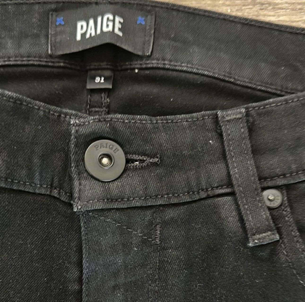 Paige Paige Black Lennox Denim Jeans Size US 31 - 3 Thumbnail