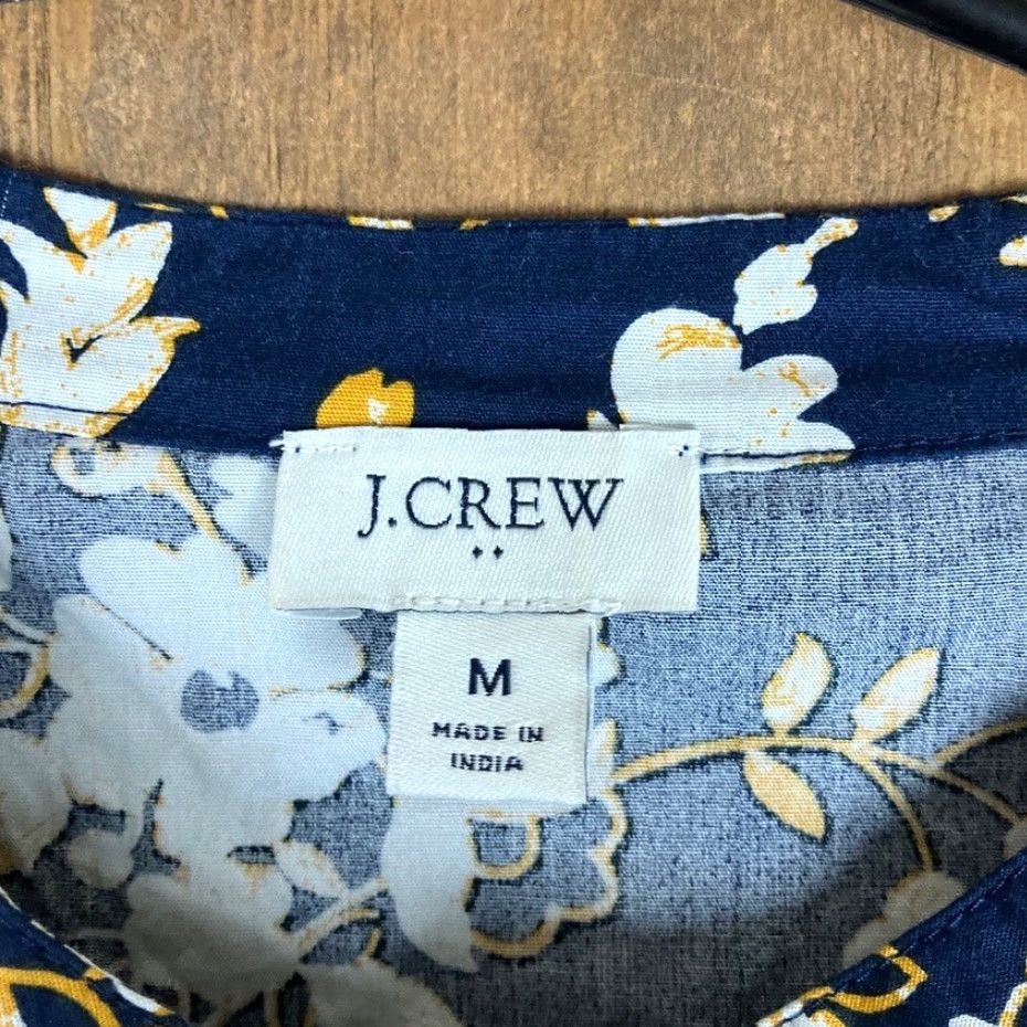 J.Crew J. Crew Blouse Womens Blue Multicolored Floral Ruffle Button Down Long Sleeve M Shirt Size M / US 6-8 / IT 42-44 - 6 Thumbnail