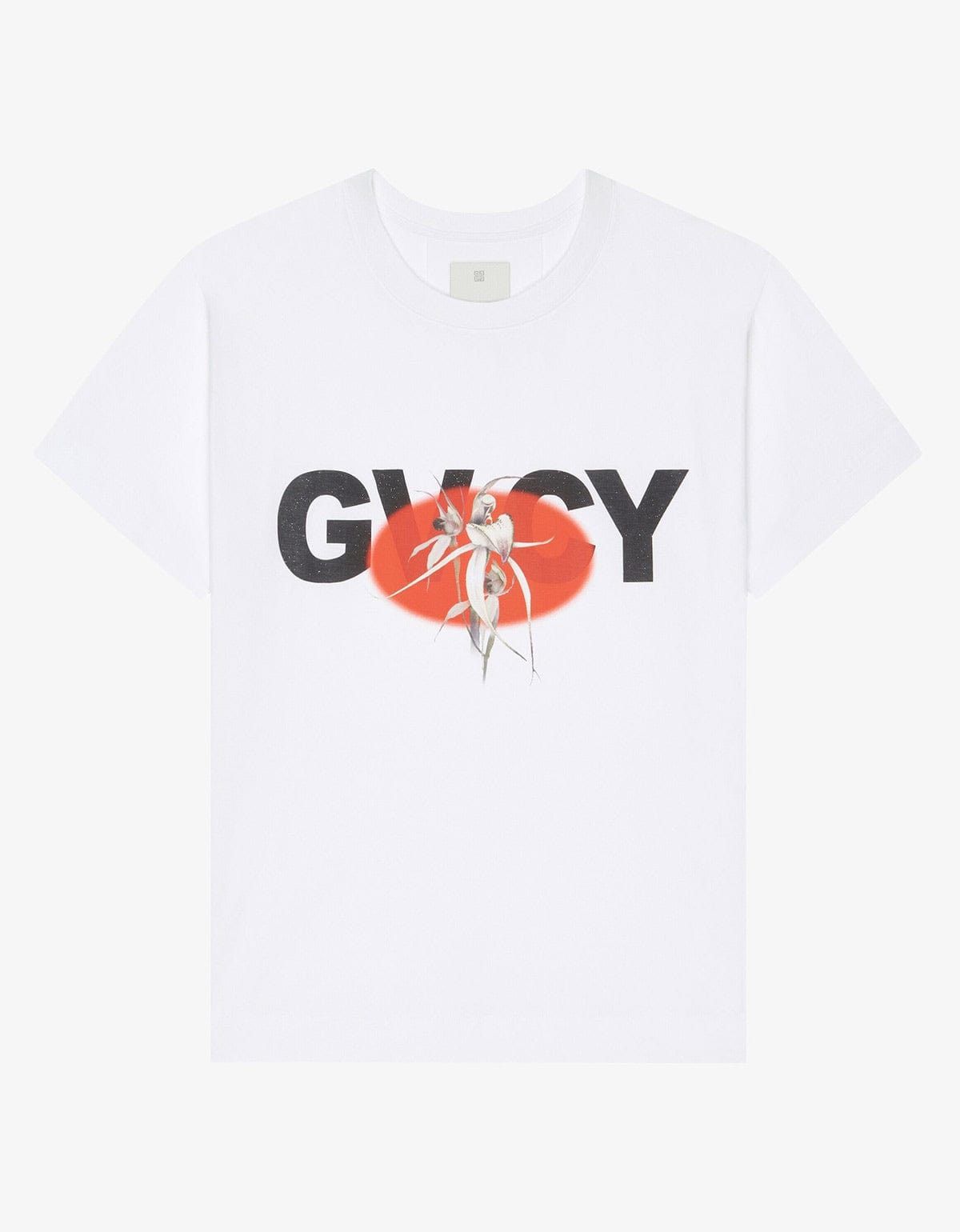 Image of Givenchy White Gvcy Flower Print T-Shirt, Men's (Size XS)