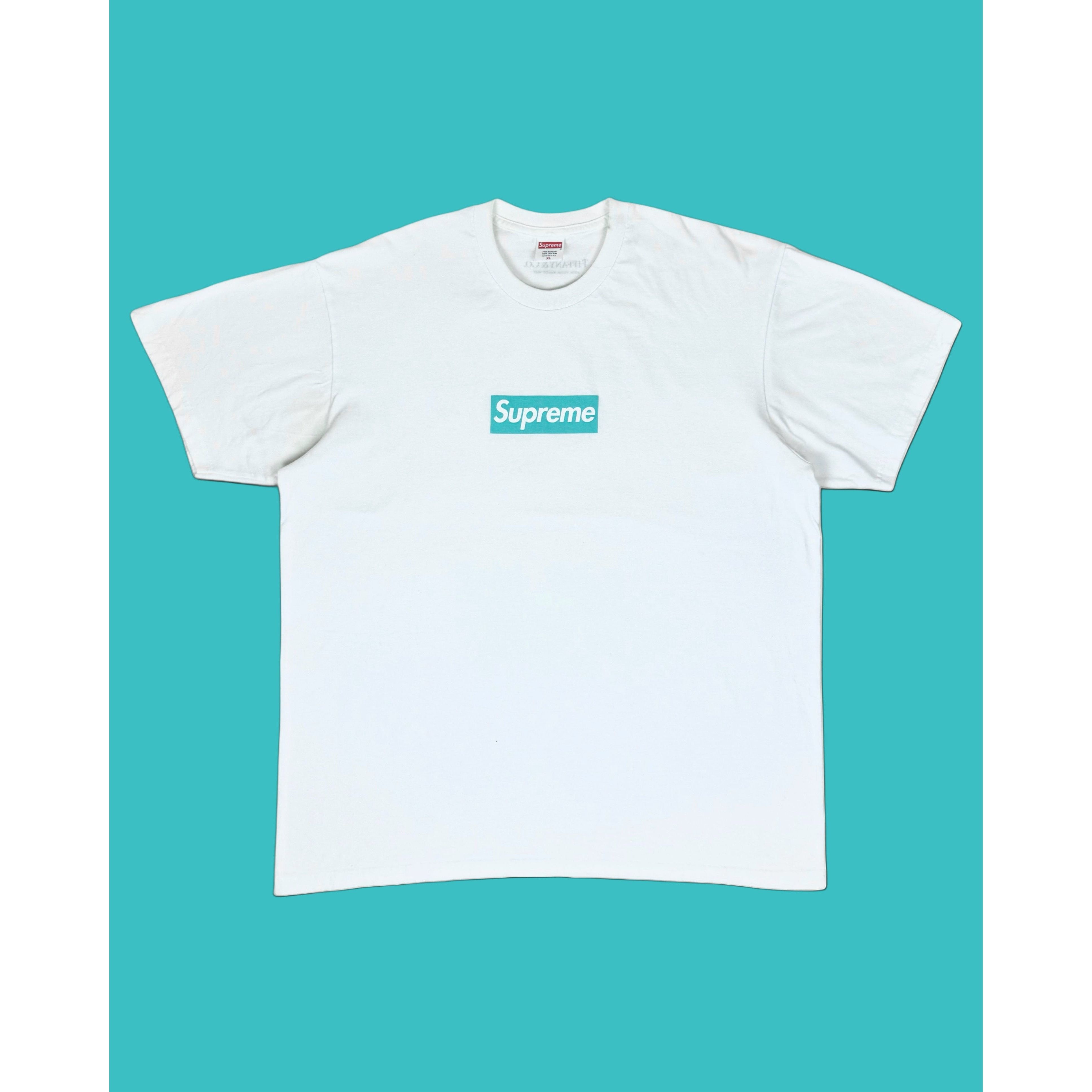 Supreme 2021 supreme tiffany & co box logo tee shirt RARE silver | Grailed