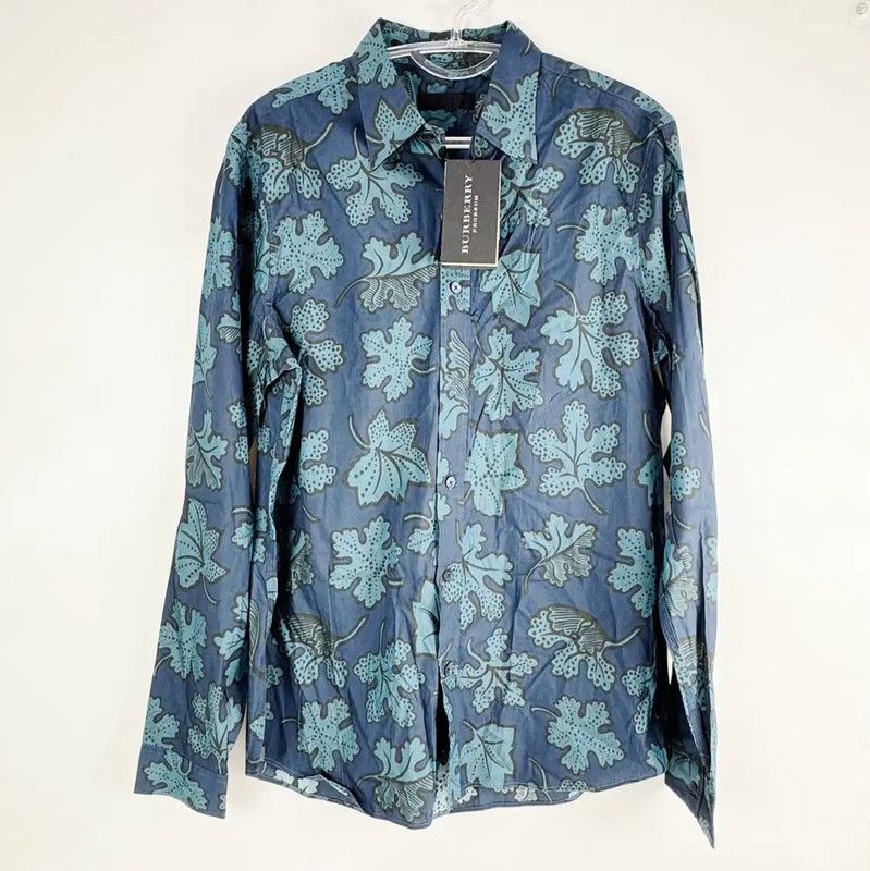 Burberry Burberry Blue Floral Print Women's Shirt Size ONE SIZE - 1 Thumbnail