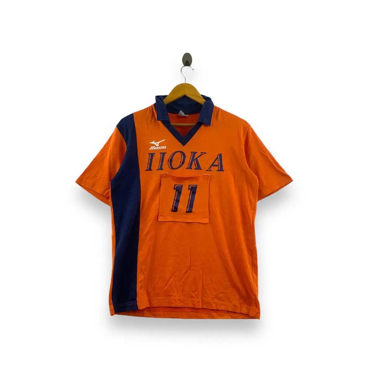 Mizuno Vintage MIZUNO JASPO HOKA 11 Made In Japan Jersey Polo Tee Size US L / EU 52-54 / 3 - 1 Thumbnail