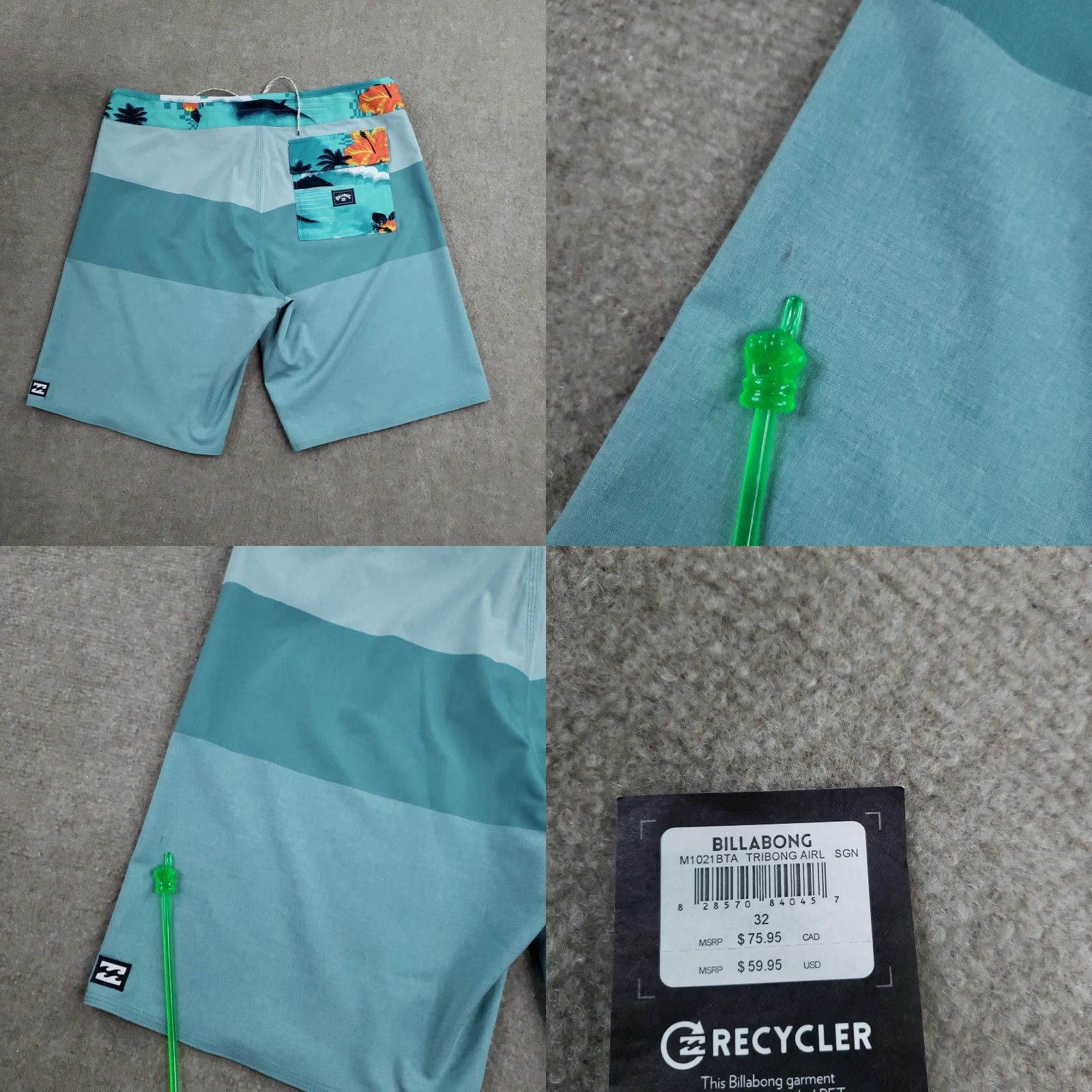 Billabong Billabong Mens Board Shorts 32 Blue Colorblock Quick Dry Stretch Drawstring Back Pocket Surfing Flight Size US 32 / EU 48 - 9 Thumbnail