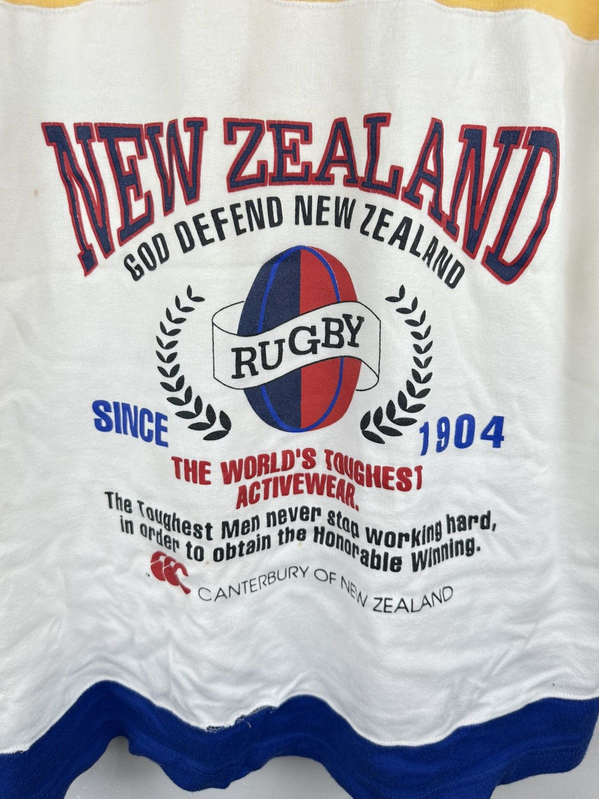 Canterbury of New Zealand × Vintage Vintage 90s Canterbury Of New Zealand Rugby Tee Size US L / EU 52-54 / 3 - 4 Thumbnail