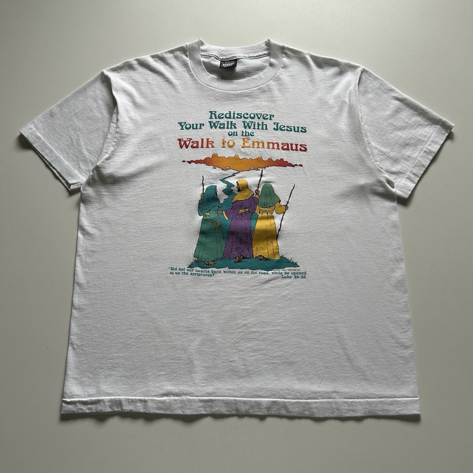 Fruit Of The Loom Vintage 90s Jesus T Shirt XL Art Religion Graphic USA Made Size US XL / EU 56 / 4 - 1 Thumbnail