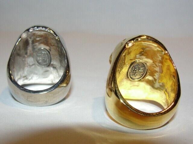 Handmade Sterling Silver Plated Brass Skull Ring Size ONE SIZE - 5 Thumbnail