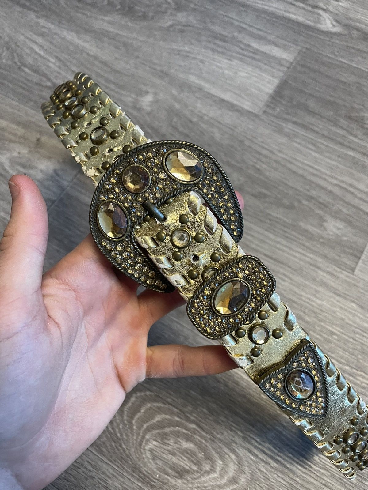 Other Vintage Gold Studded Belt With Stones Y2K Size ONE SIZE - 2 Thumbnail