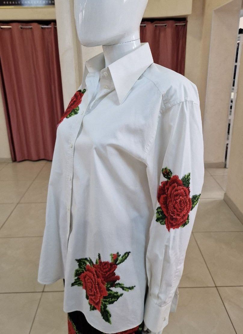 Dolce & Gabbana Dolce & Gabbana Floral Embroidered Silk Blend Women's Shirt Size S / US 4 / IT 40 - 10 Thumbnail