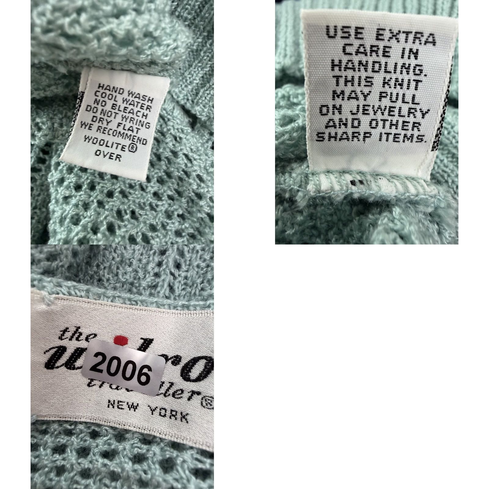 Vintage Vintage The Wilroy Traveller Sweater Womens M Open Knit V-Neck Crochet Blue 70s Bohemian Retro Size M / US 6-8 / IT 42-44 - 9 Thumbnail