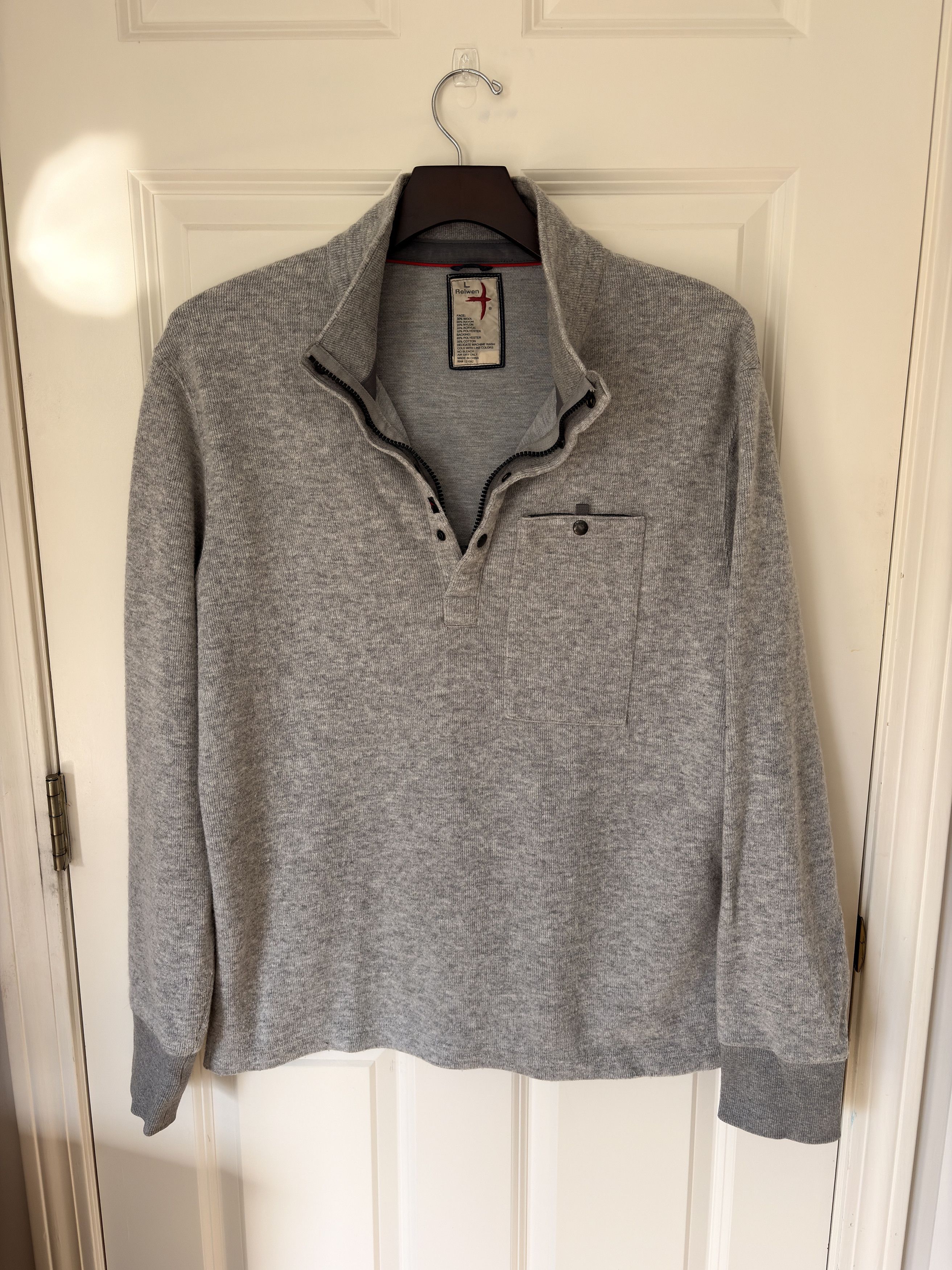 Relwen Lightweight Wool Pull-Over Sweater Size US L / EU 52-54 / 3 - 1 Thumbnail