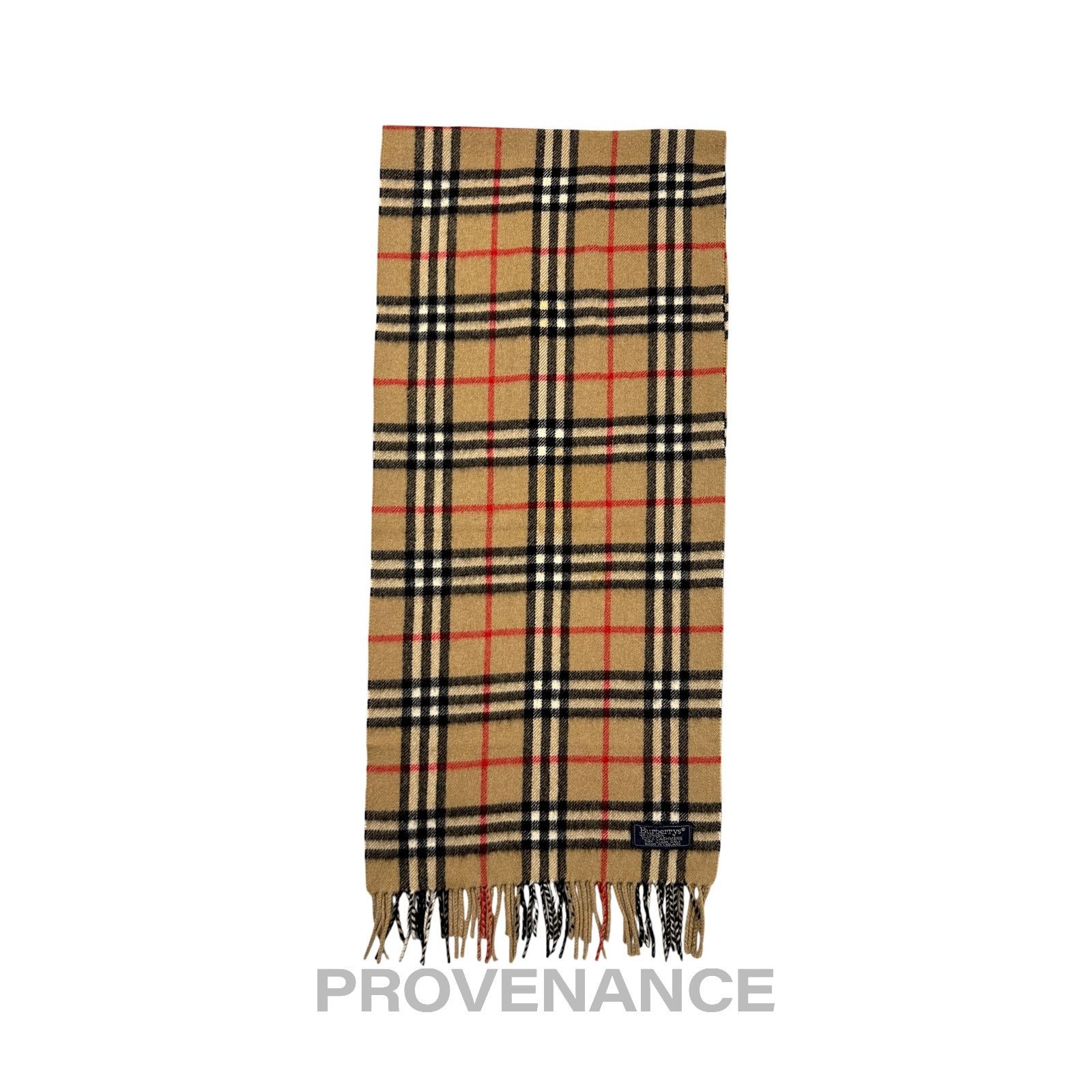 Burberry 🔴 Vintage Burberrys Scarf Nova Check 100% Cashmere Camel Size ONE SIZE - 3 Thumbnail