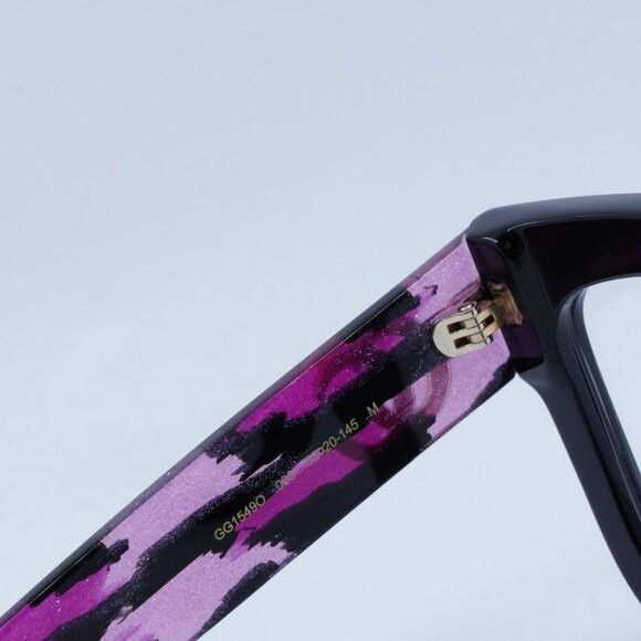 Gucci Gucci GG1549O 003 Eyeglasses Black 52mm Square Frame Size ONE SIZE - 6 Thumbnail