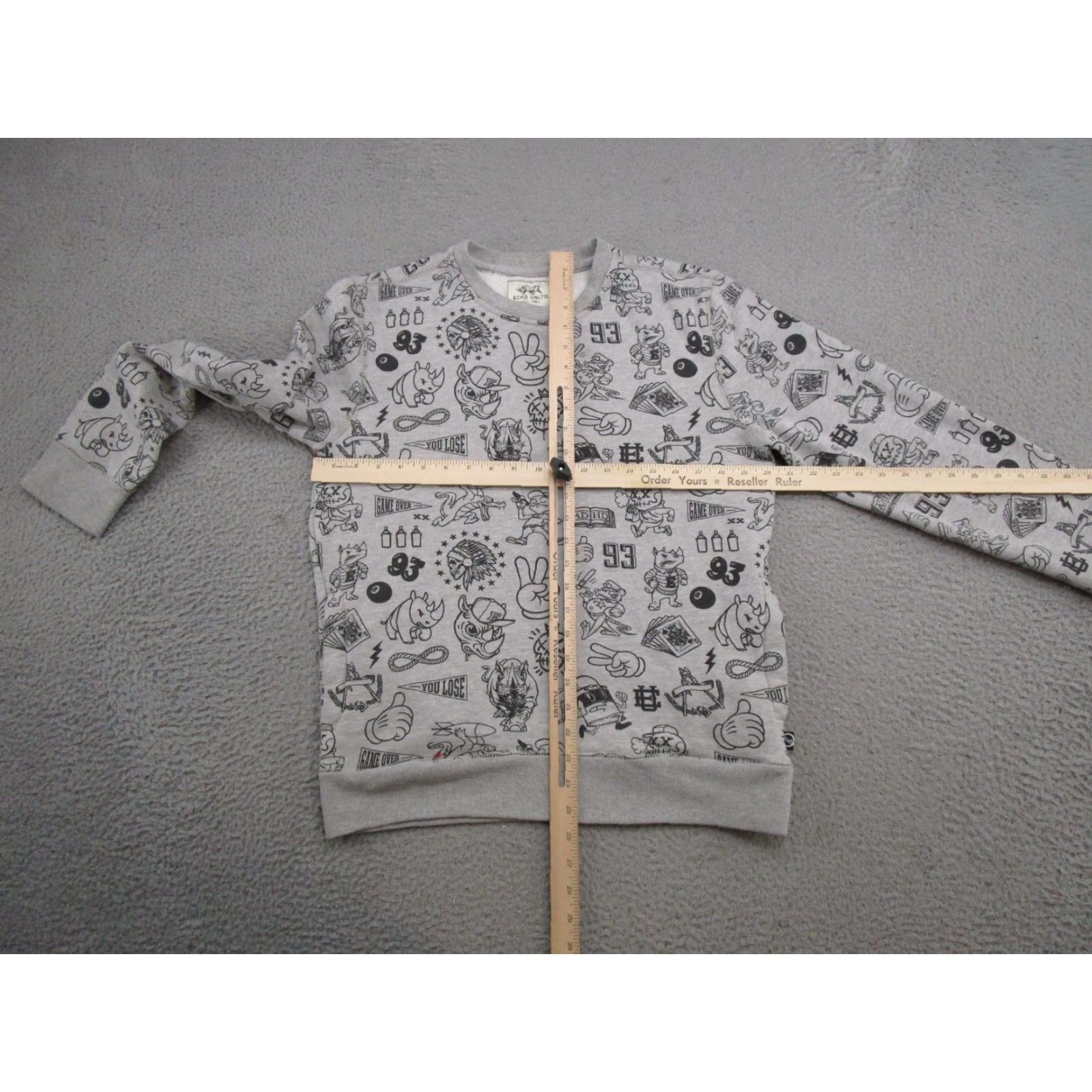 Ecko Unltd. VINTAGE Ecko Unltd AOP All Over Print Game Over Pullover Sweatshirt Mens Size S Read Size US S / EU 44-46 / 1 - 6 Thumbnail