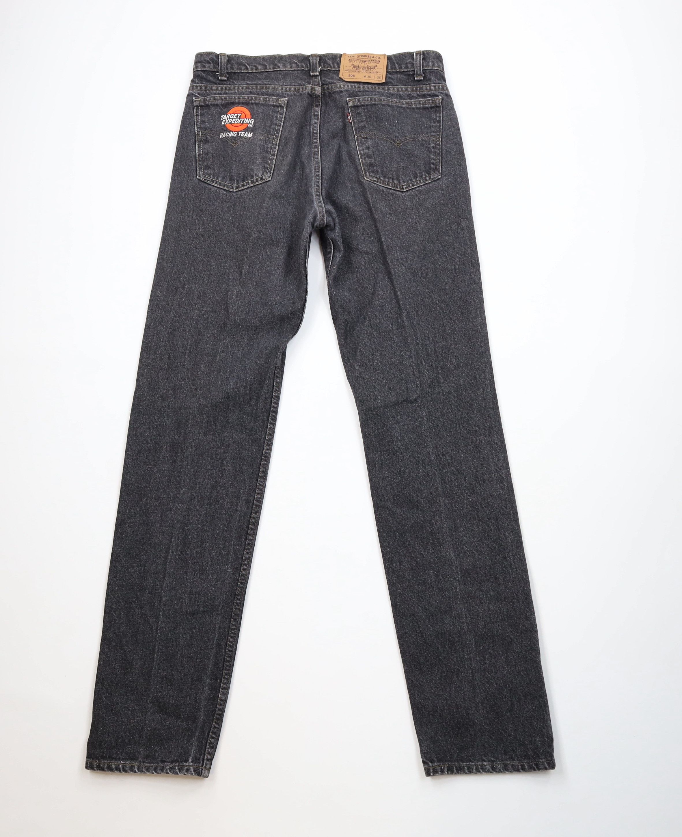 Vintage 90s Levis 505 Orange Tab Fit Denim Jeans Black USA
