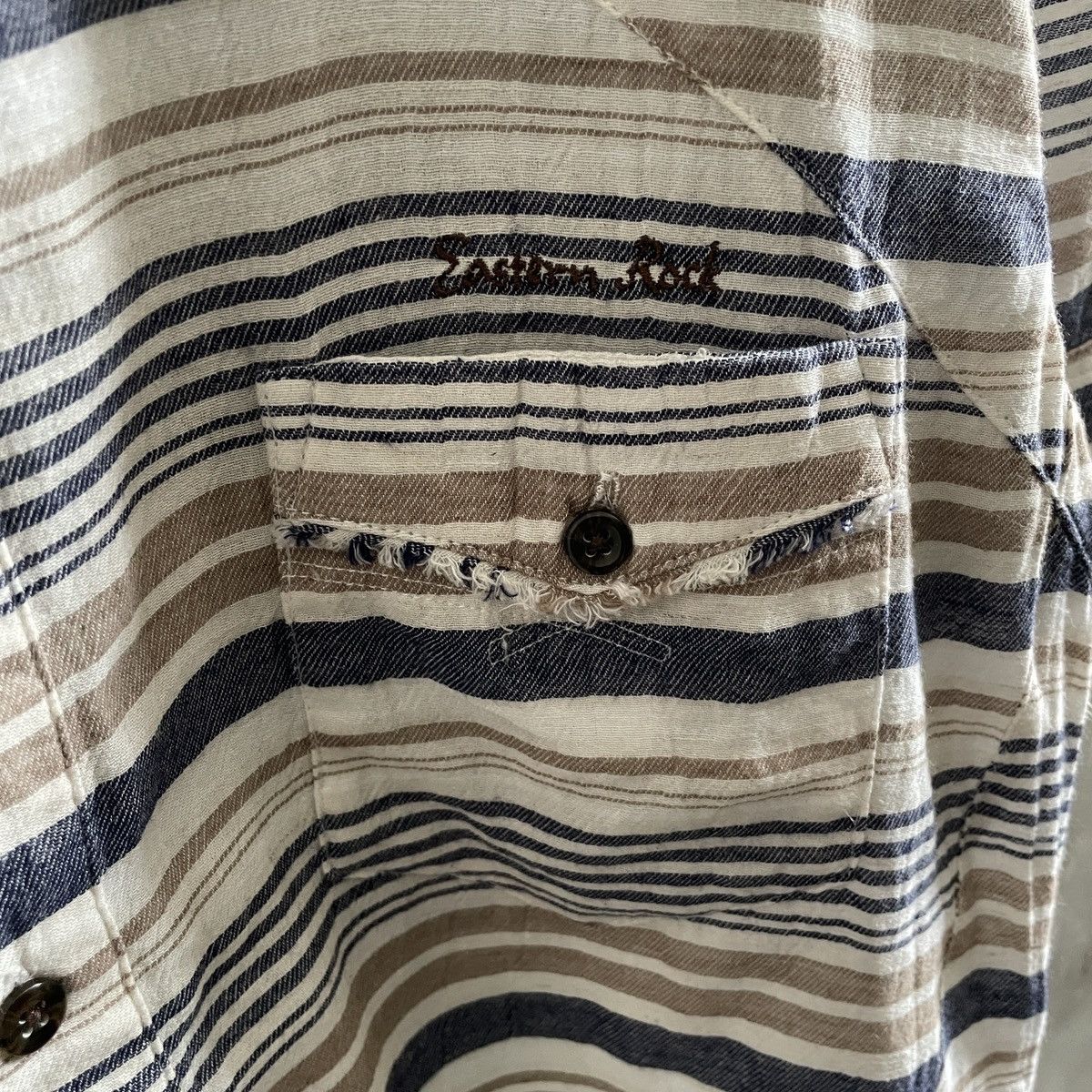 If Six Was Nine × Le Grande Bleu (L.G.B.) × PPFM PPFM Eastern Rock double collar stripes shirt Size US L / EU 52-54 / 3 - 5 Thumbnail