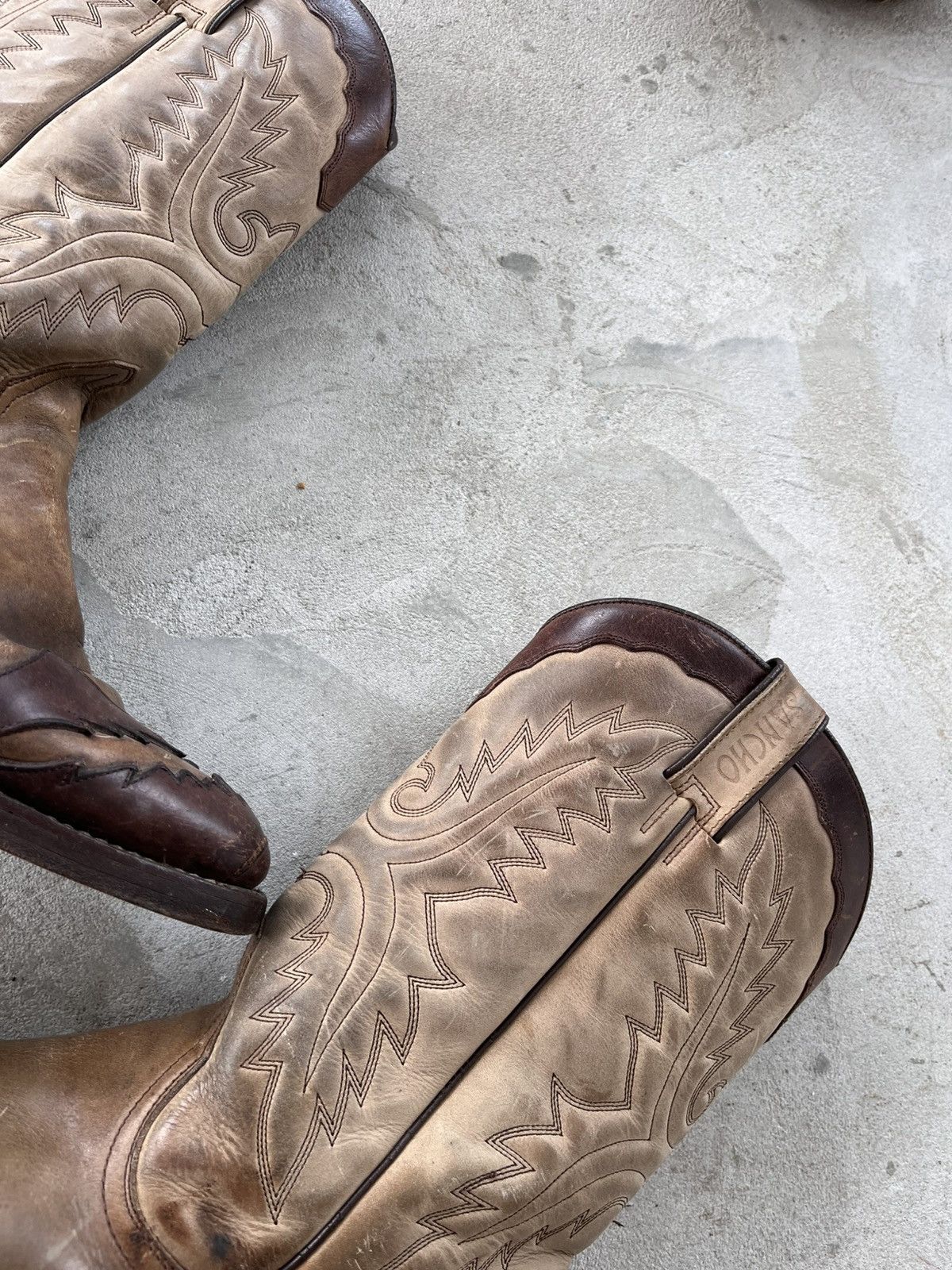 Cowboy Equipment Vintage Sancho Leather Western Cowboy Boots Rare AvantGarde Size US 8 / EU 41 - 6 Thumbnail