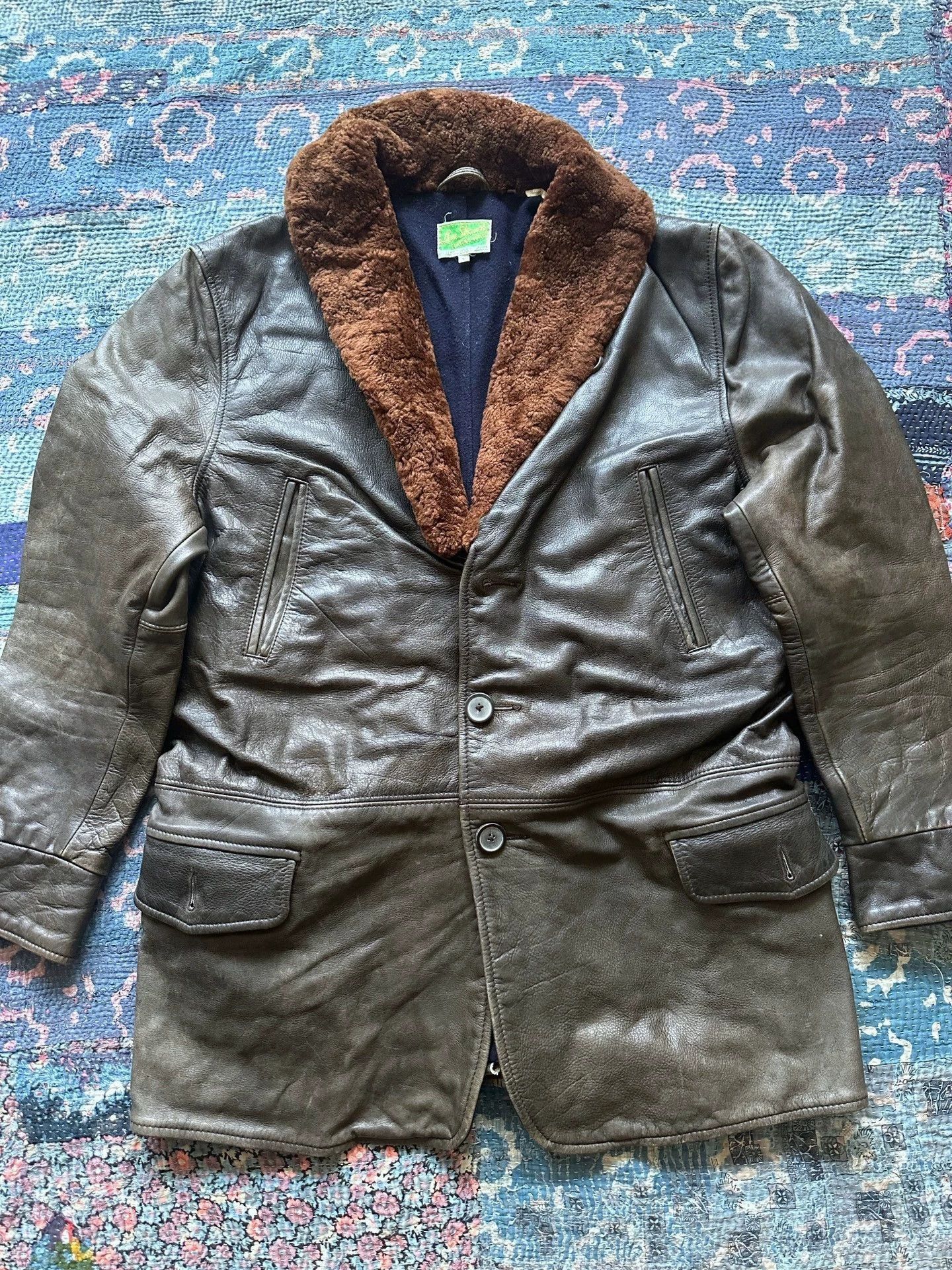 Levi's Brown Leather Jacket with Fur Collar - Size M Size US XXS / EU 40 - 1 Thumbnail