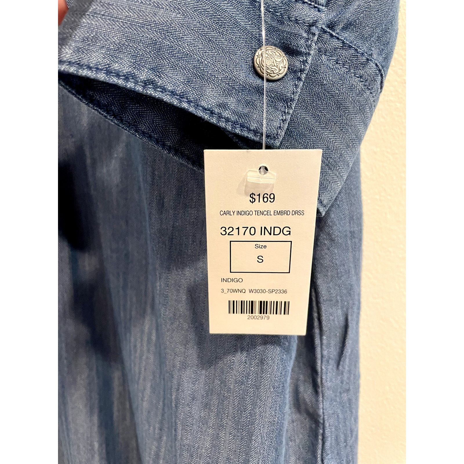 Overland Carley Indigo Tencel Embroidered Dress (S) in Blue, Women's — image 4 of 5