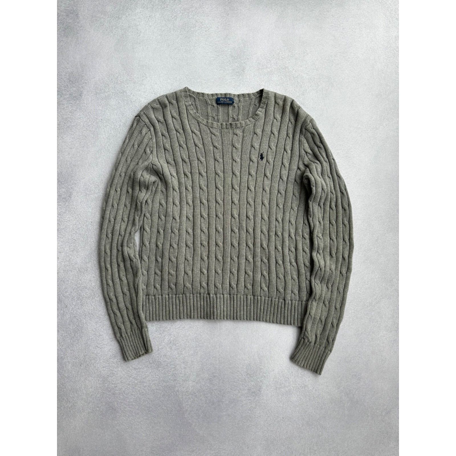 Polo Ralph Lauren VTG Polo Ralph Lauren Cable Knit Woman Dark Grey Sweater Size US L / EU 52-54 / 3 - 1 Thumbnail