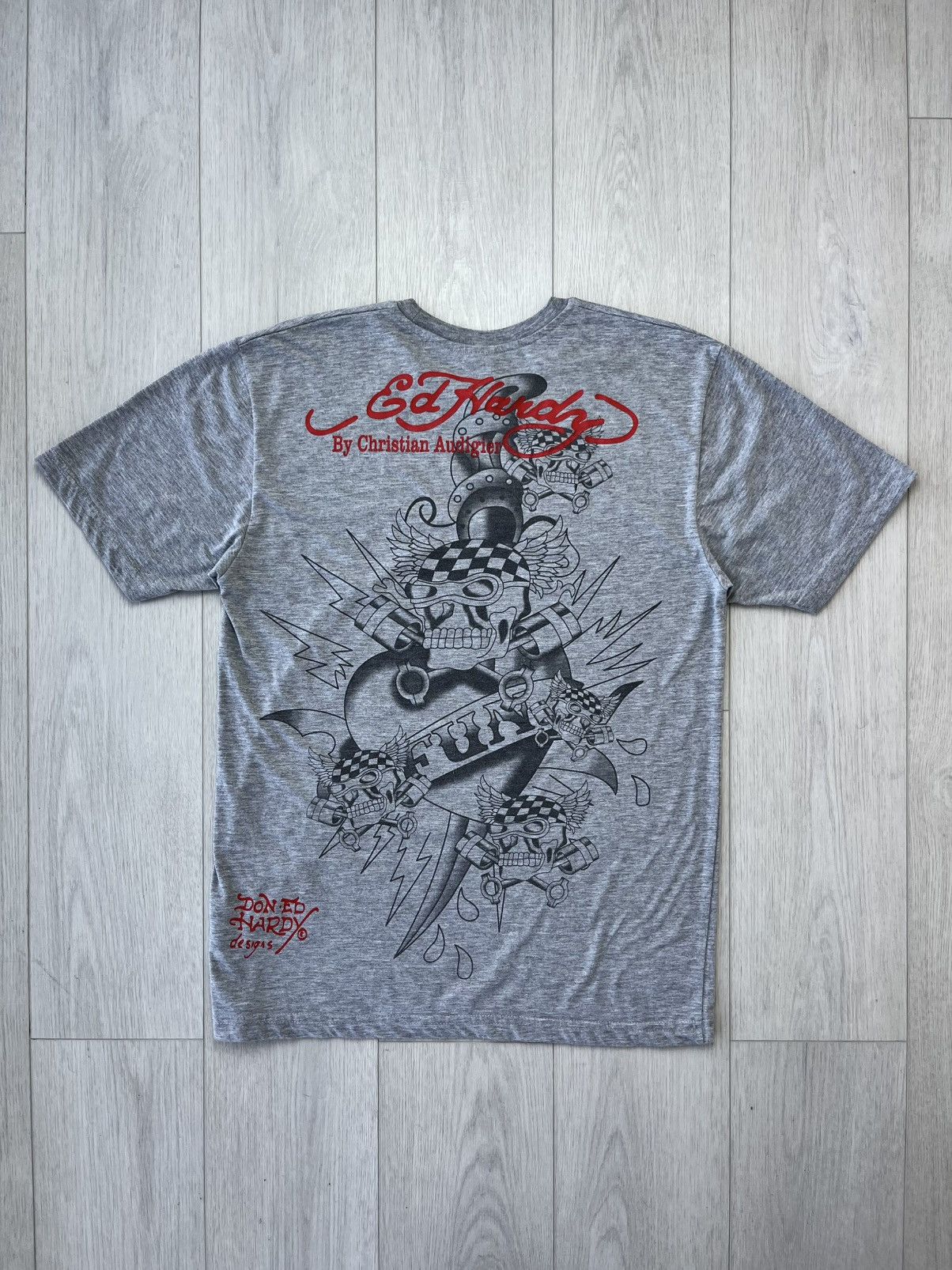 Christian Audigier × Ed Hardy × Japanese Brand Vintage Ed Hardy T-Shirt by Christian Audigier Skull Y2K 90 Size US XXL / EU 58 / 5 - 8 Thumbnail