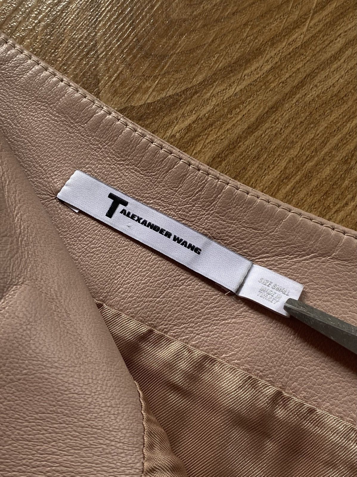 Alexander Wang Alexander Wang Nude Lambskin Mini Skirt – Size S Size 27" / US 4 / IT 40 - 3 Thumbnail