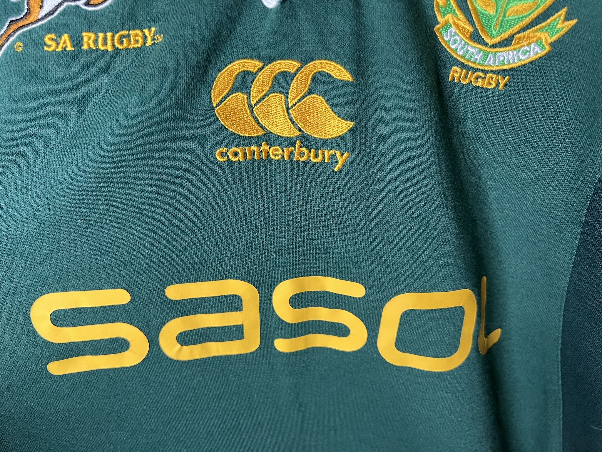 Canterbury of New Zealand SOUTH AFRICA NATIONAL RUGBY TEAM HOME JERSEY SHIRT Size US M / EU 48-50 / 2 - 3 Thumbnail