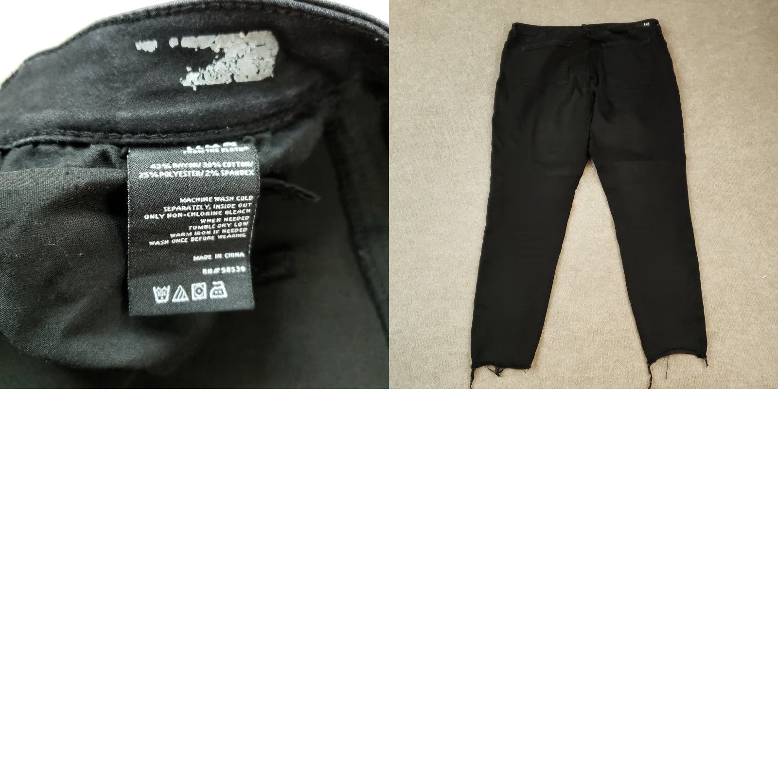 Vintage KUT from the Kloth Jeans Womens Size 18 Black Denim Skinny Leg Stretch Frayed Size 40" / US 18 - 8 Thumbnail