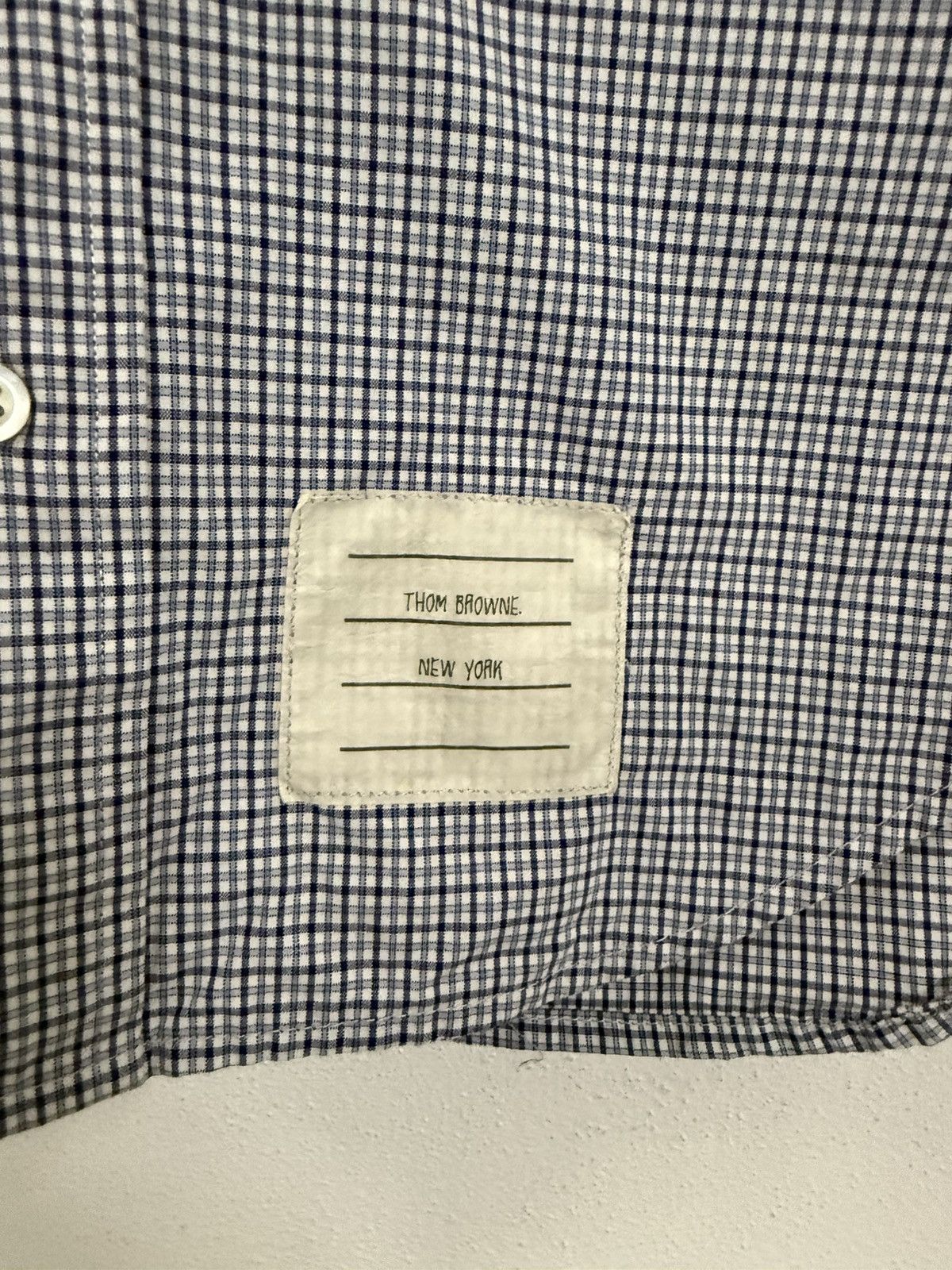 Thom Browne Thom Browne Navy Gingham Button-Down Oxford Shirt Size US S / EU 44-46 / 1 - 4 Thumbnail