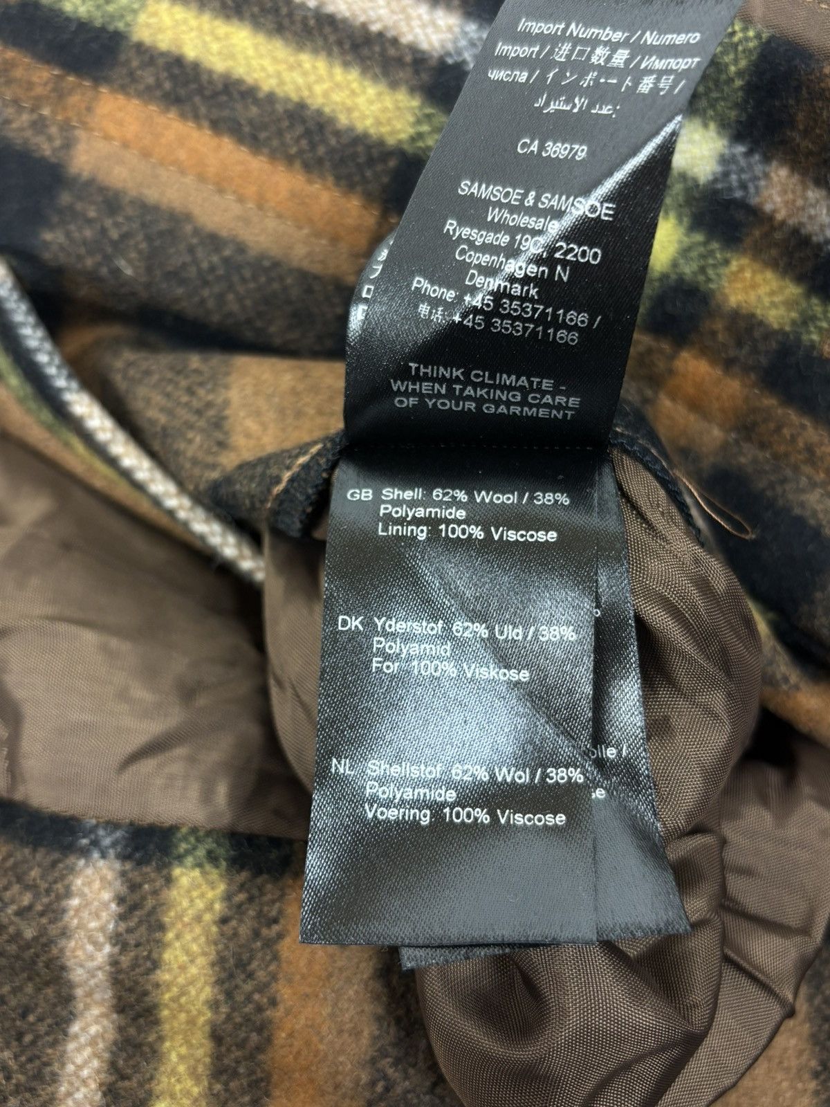 Samsoe Samsoe Samsoe Samsoe x Manteco Wool Musone Coat Plaid Check Size L Size US L / EU 52-54 / 3 - 13 Thumbnail