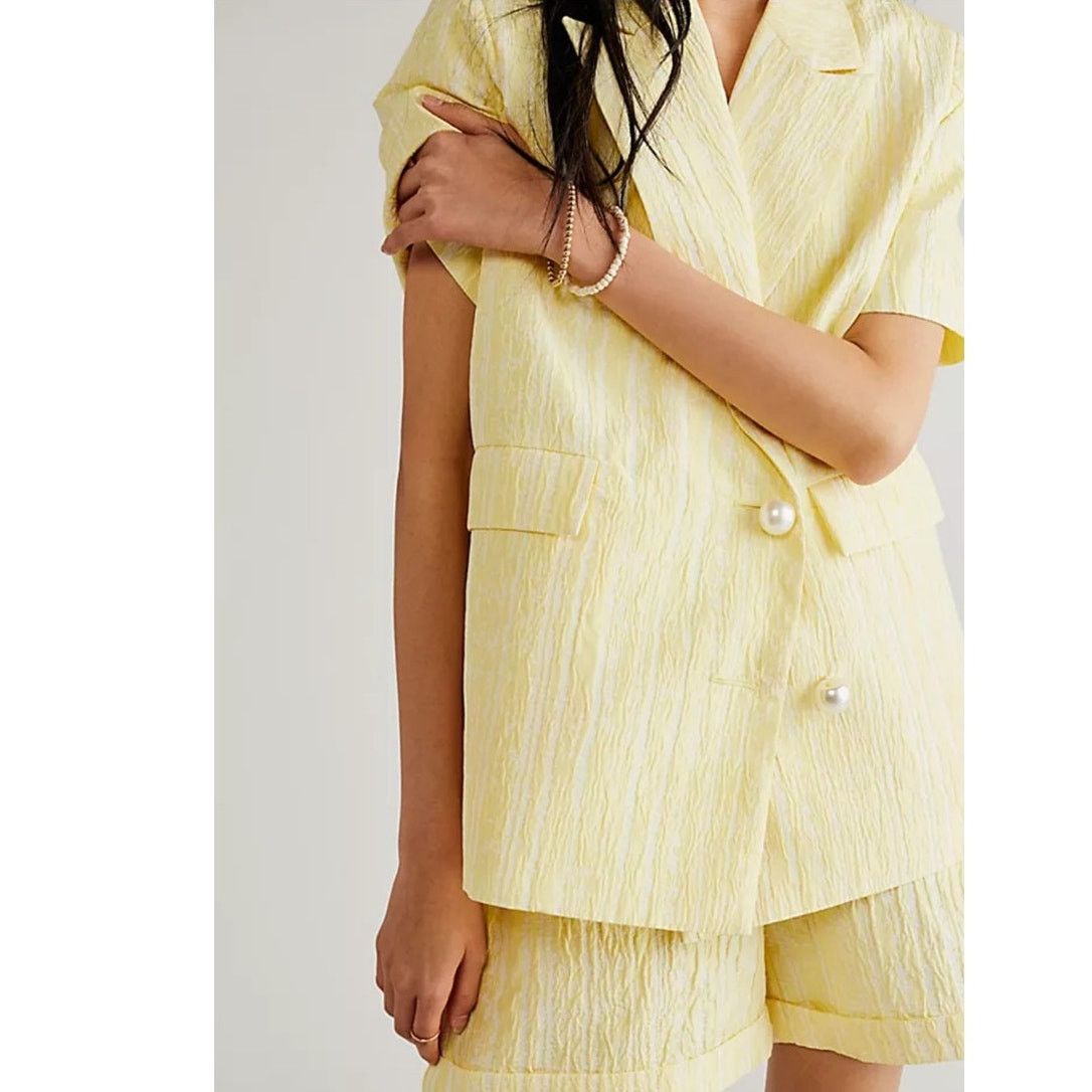 Free People New FREE PEOPLE X CRAS Sadie Blazer Suit and Shorts Set $438 Size S / US 4 / IT 40 - 3 Thumbnail