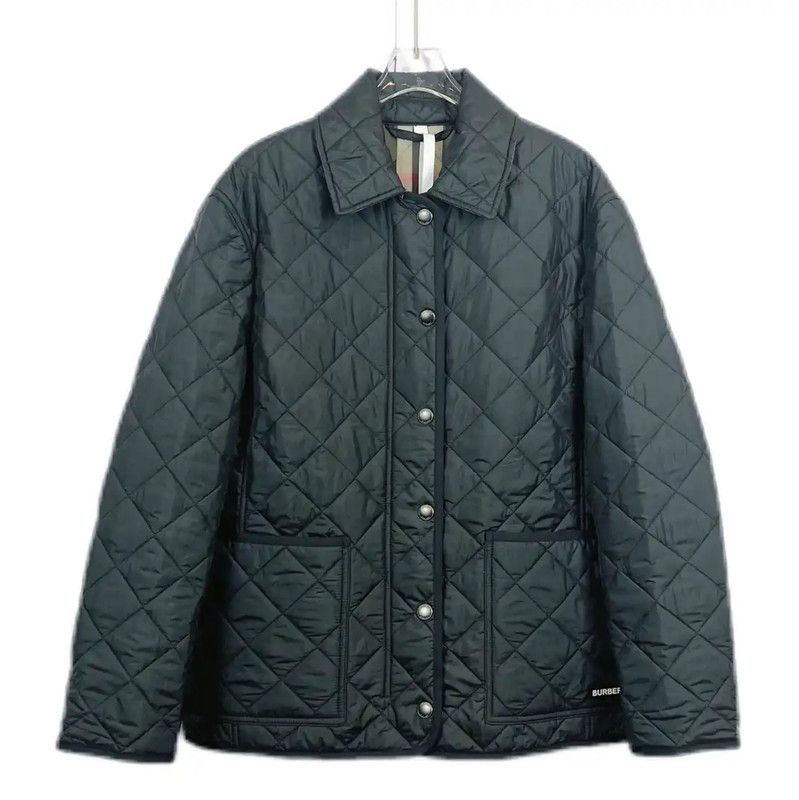 Burberry Burberry Black Quilted Cotton Long Jacket Size M / US 6-8 / IT 42-44 - 1 Thumbnail