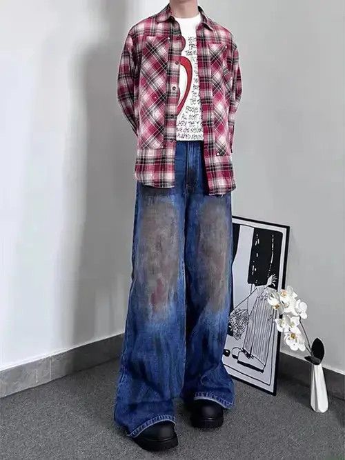 Japanese Brand × Jean Vintage West Coast washed distressed tie-dye jeans Size US 32 / EU 48 - 2 Thumbnail