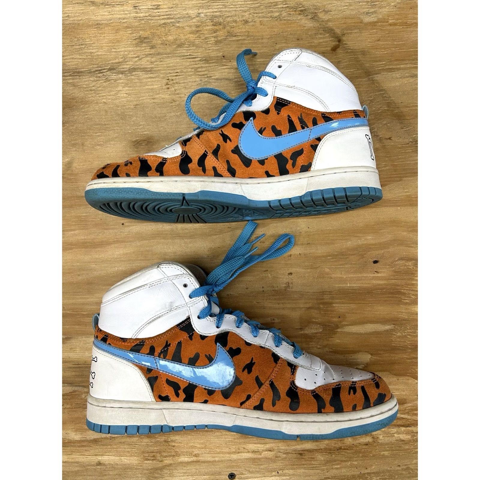 Nike VINTAGE Nike Big Nike High QK Fred Flintstone Sneakers Men 9.5 White 2009 Size US 9 / EU 42 - 7 Thumbnail