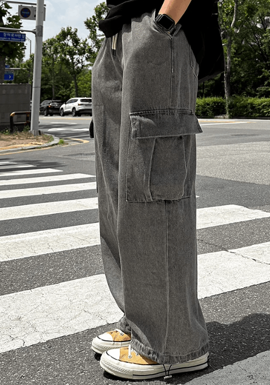 Japanese Brand × Jean Vintage washed distressed men's loose work jeans Size US 32 / EU 48 - 6 Thumbnail