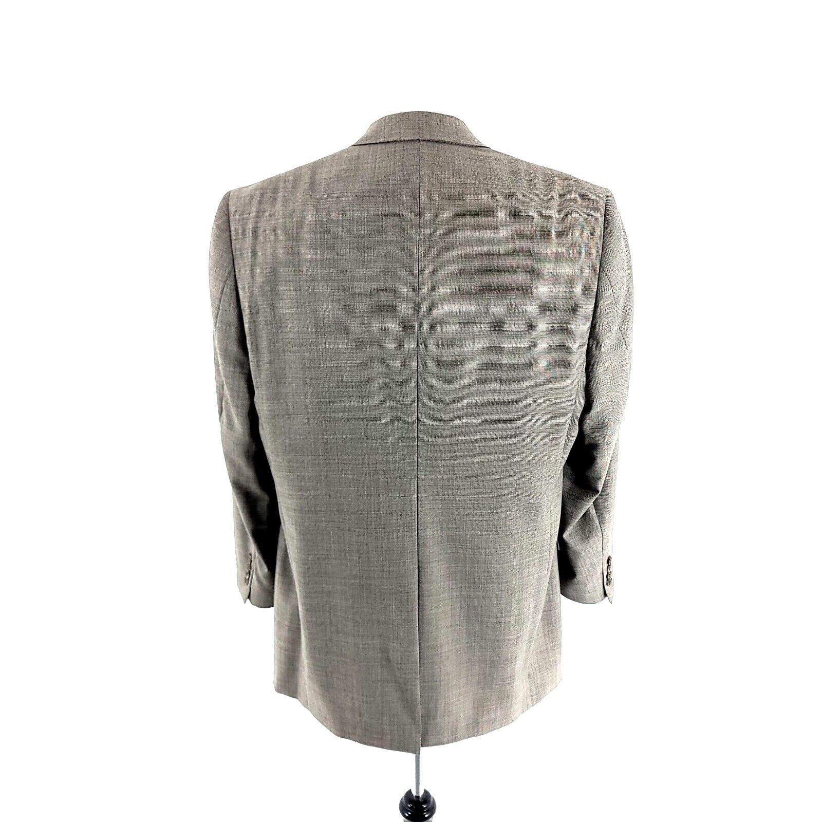 Hart Schaffner Marx Hart Schaffner Marx Wool 2 Button Blazer 42L Cream Black Che Size 42L - 6 Thumbnail