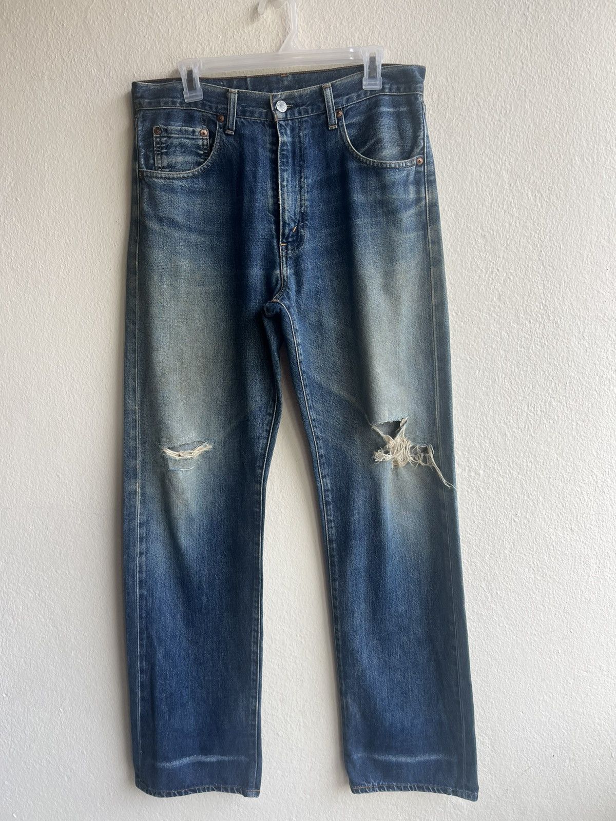 Levi's 90s Levi’s 503B XX Big E Distress Denim Selvedge Jeans Size US 32 / EU 48 - 3 Thumbnail