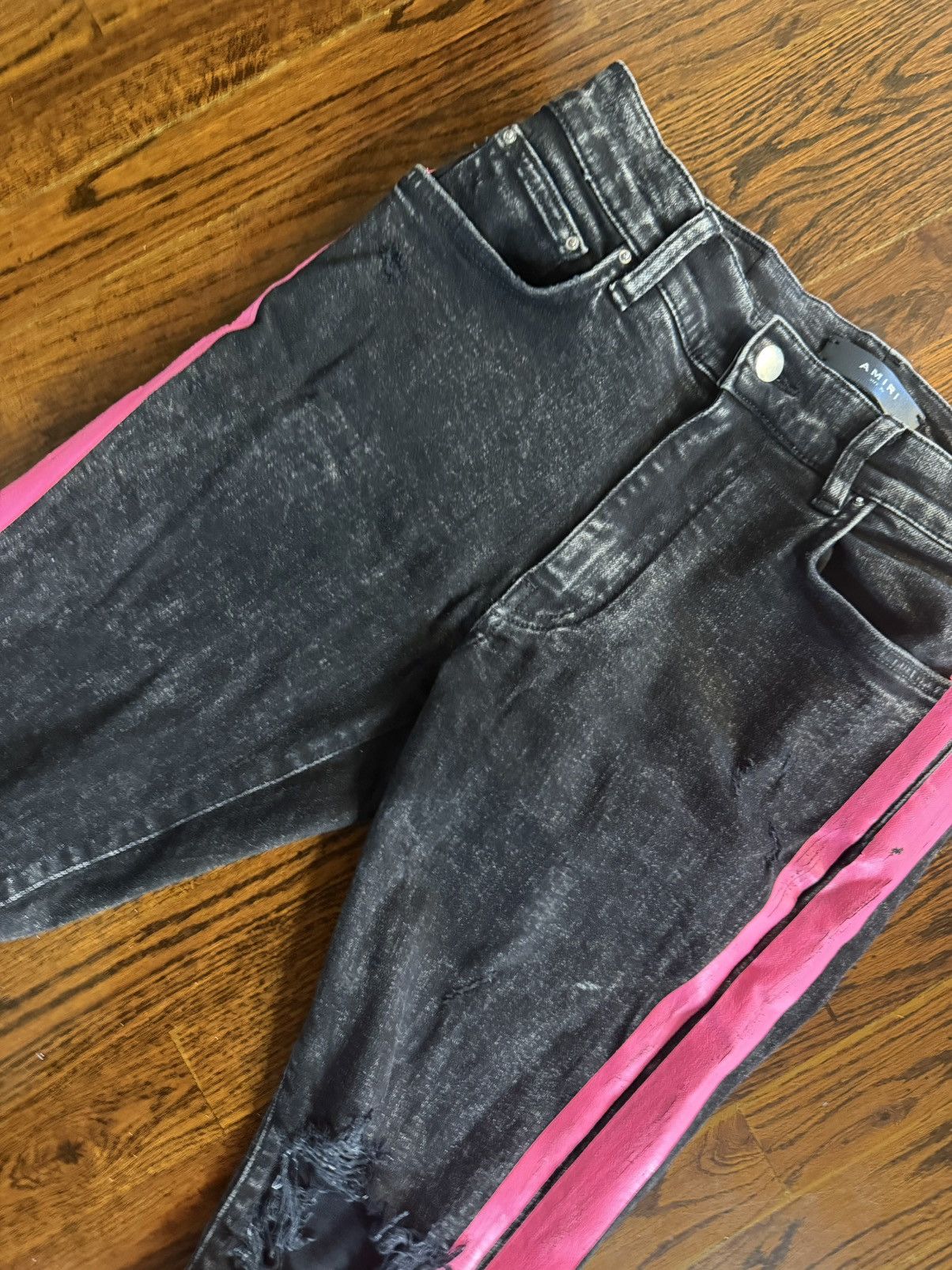 Amiri Amiri pink stripe jeans Size US 30 / EU 46 - 2 Thumbnail