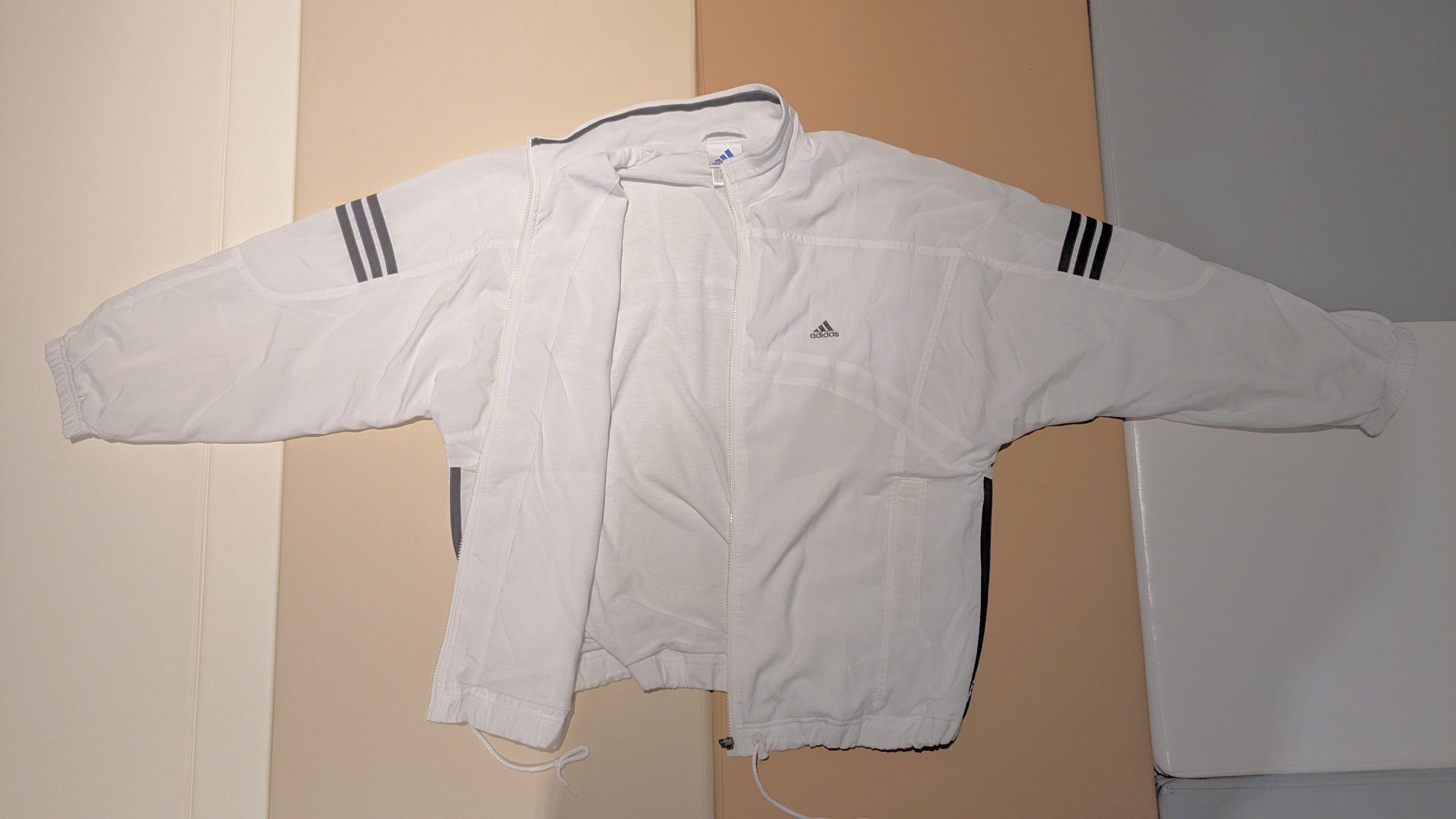 Adidas × Vintage Vintage adidas Y2K Nylon White Jacket Size US L / EU 52-54 / 3 - 2 Thumbnail