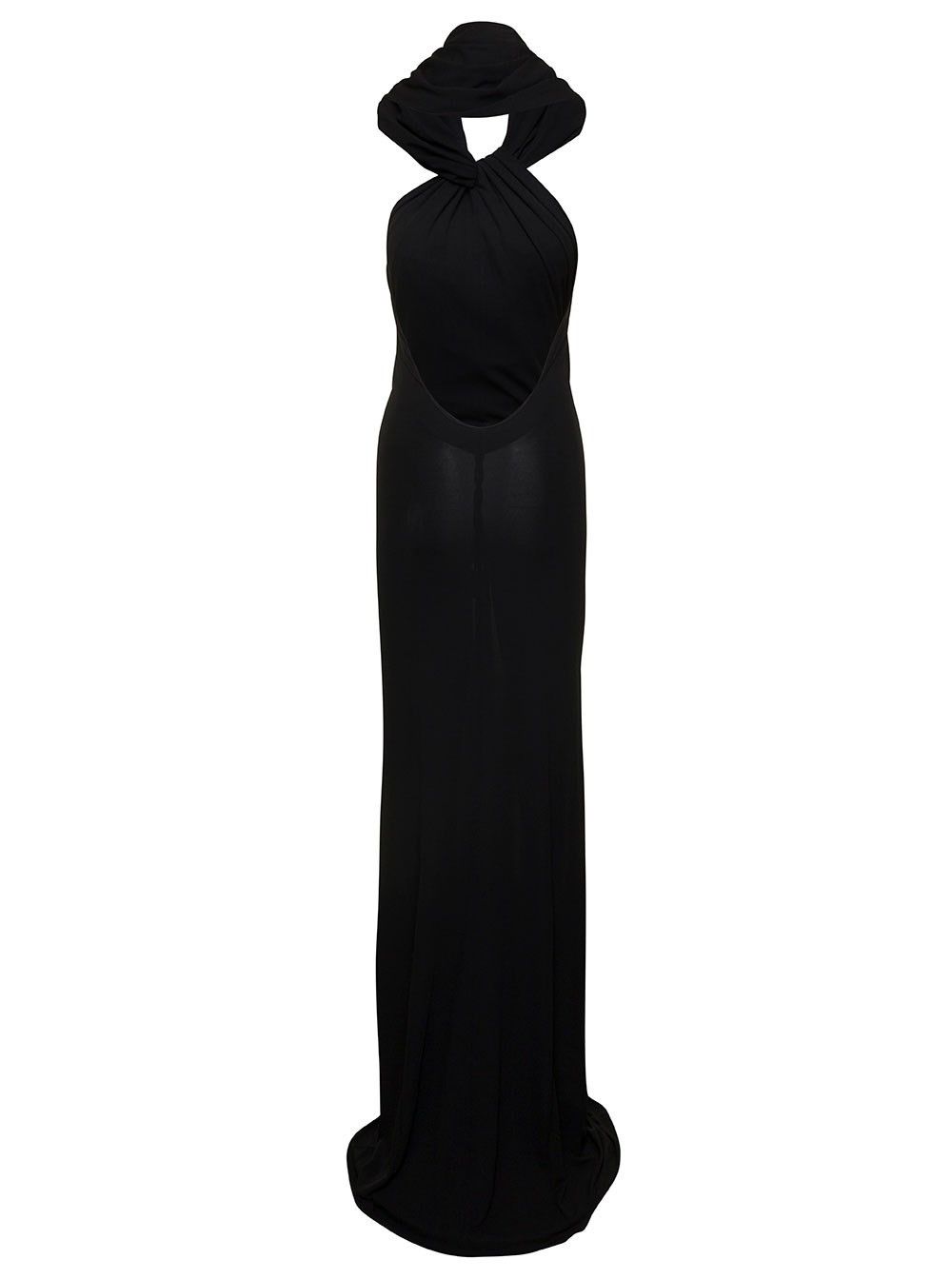Saint Laurent Paris o1tp1o1224 Hooded Dress In Jersey in Black Size S / US 4 / IT 40 - 3 Thumbnail